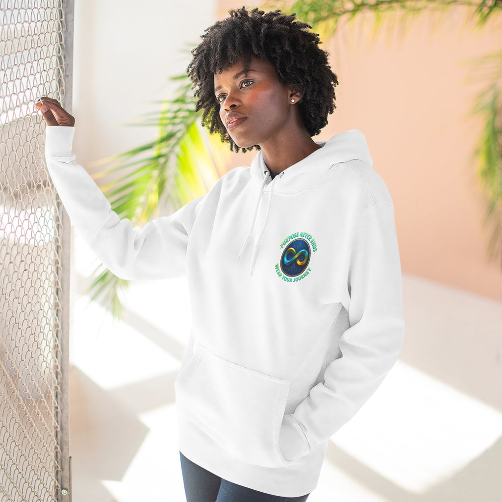 Infinity Emblem Hoodie — "Purpose Never Ends" Inspirational Fleece Hoodie- The Blay Brand
