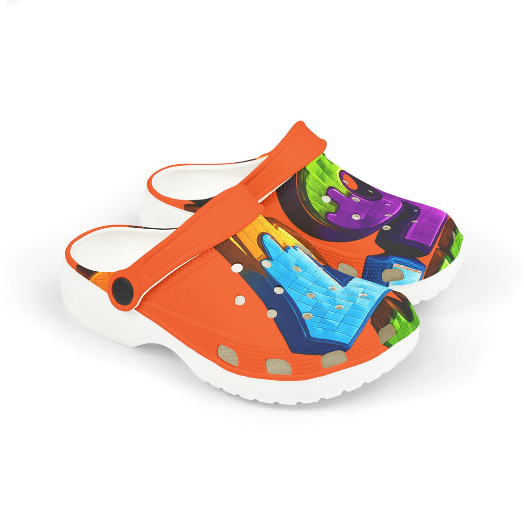 Kids Graffiti Number Clogs — Colorful EVA Foam Slip-Ons
