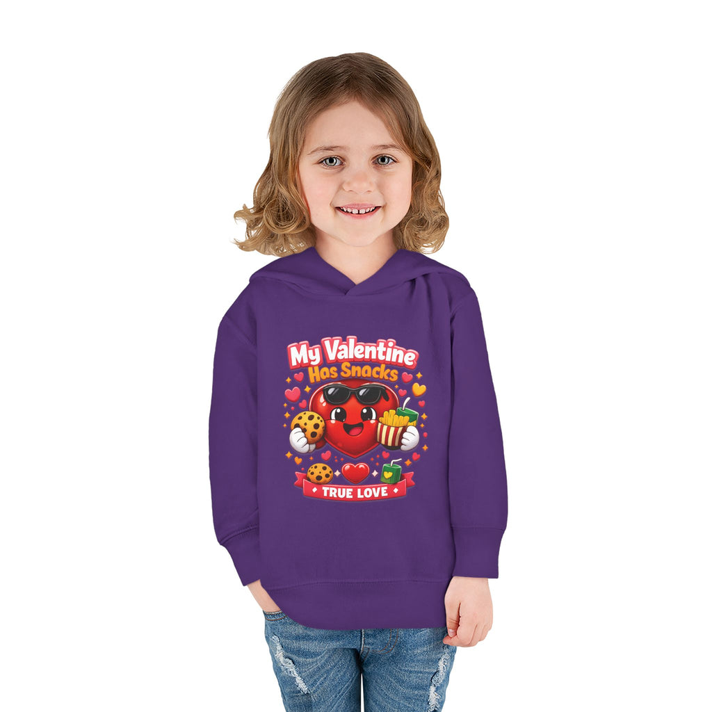 Toddler Valentine Hoodie — "My Valentine Has Snacks" Cute Kids Pullover