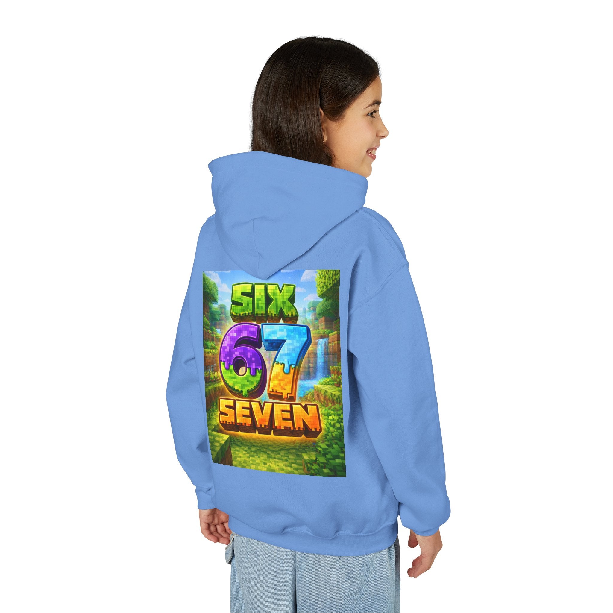 Youth Hoodie — Colorful "Six 67 Seven" Gamer Logo Pullover