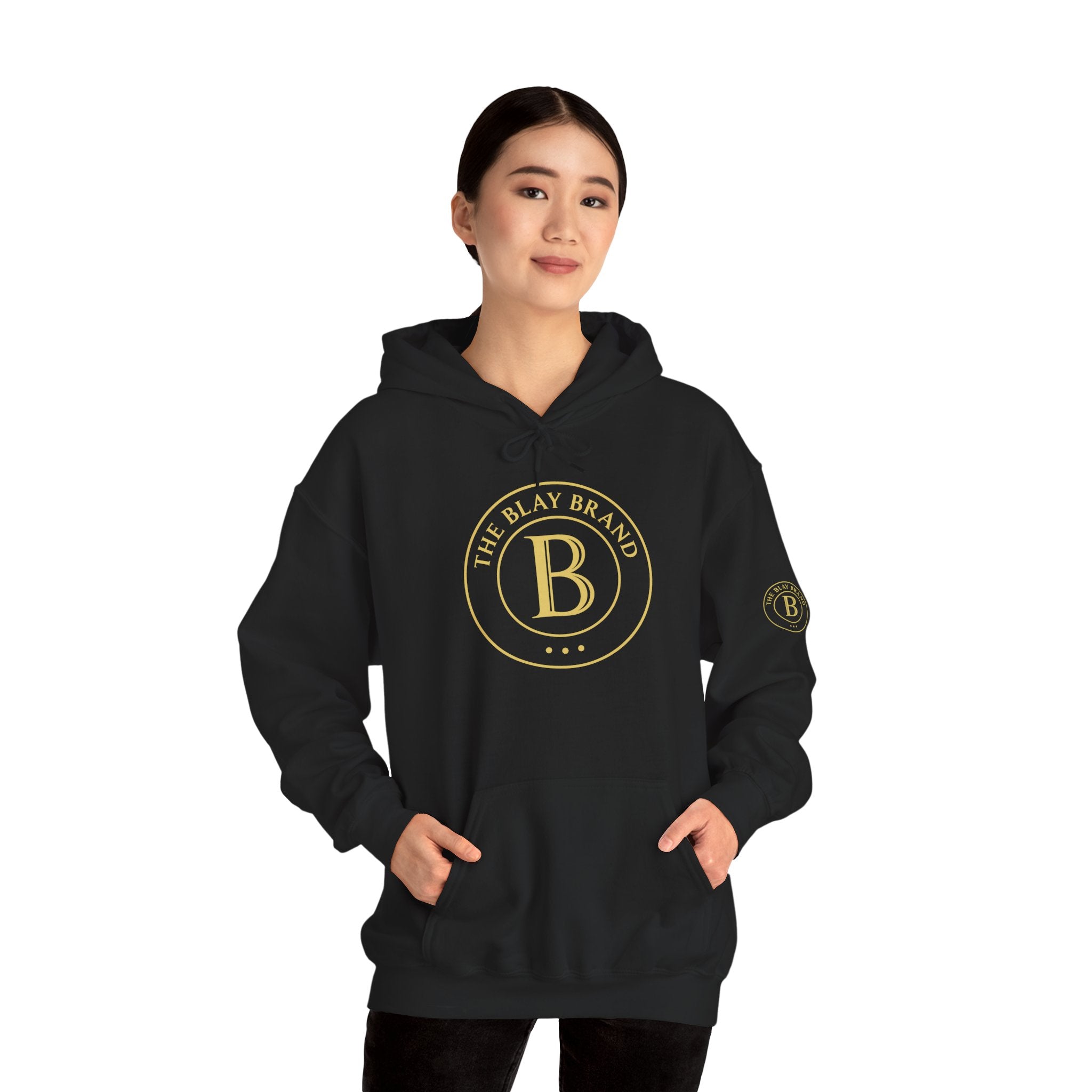 Hoodie — Minimalist Gold Monogram “B” Logo Pullover