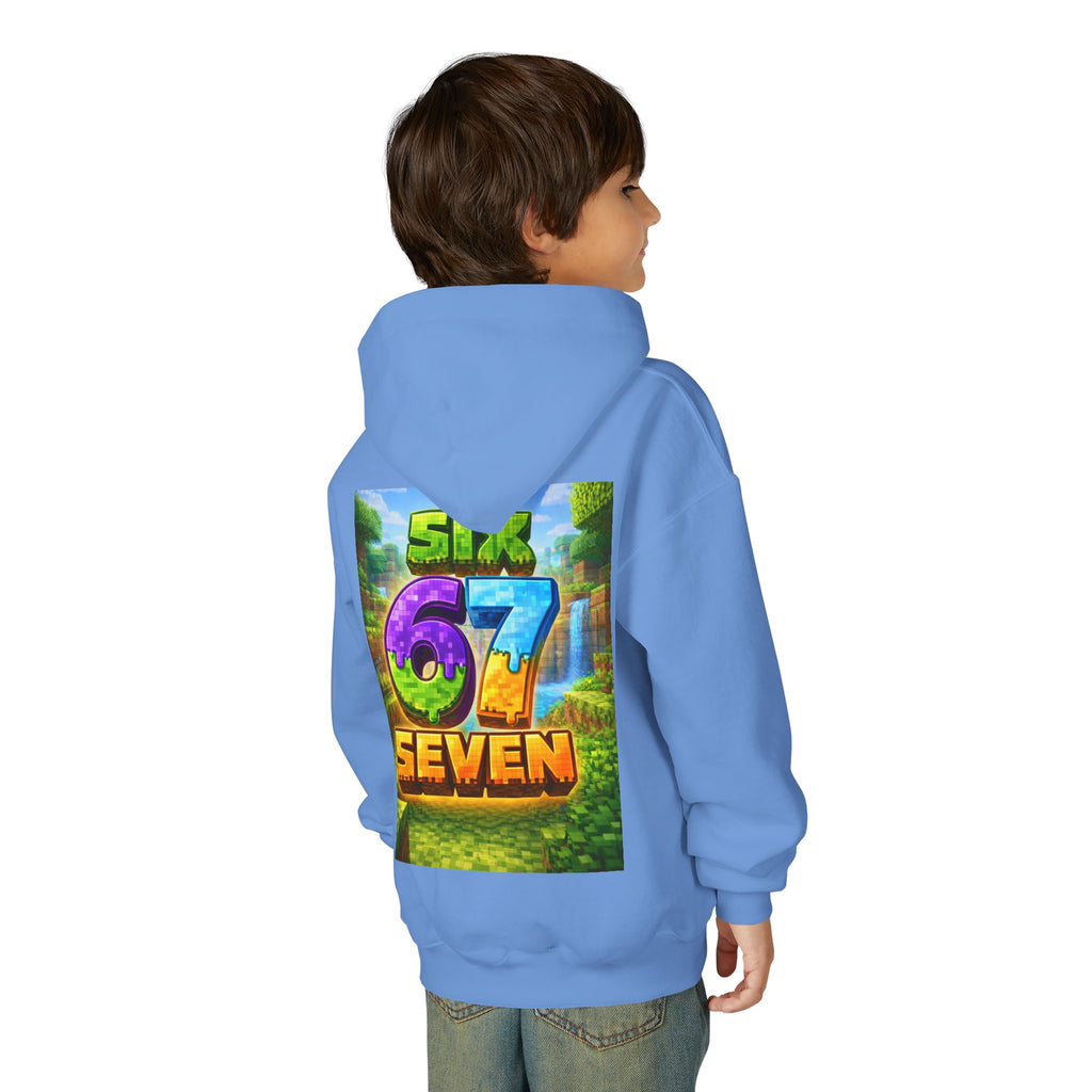 Youth Hoodie — Colorful "Six 67 Seven" Gamer Logo Pullover