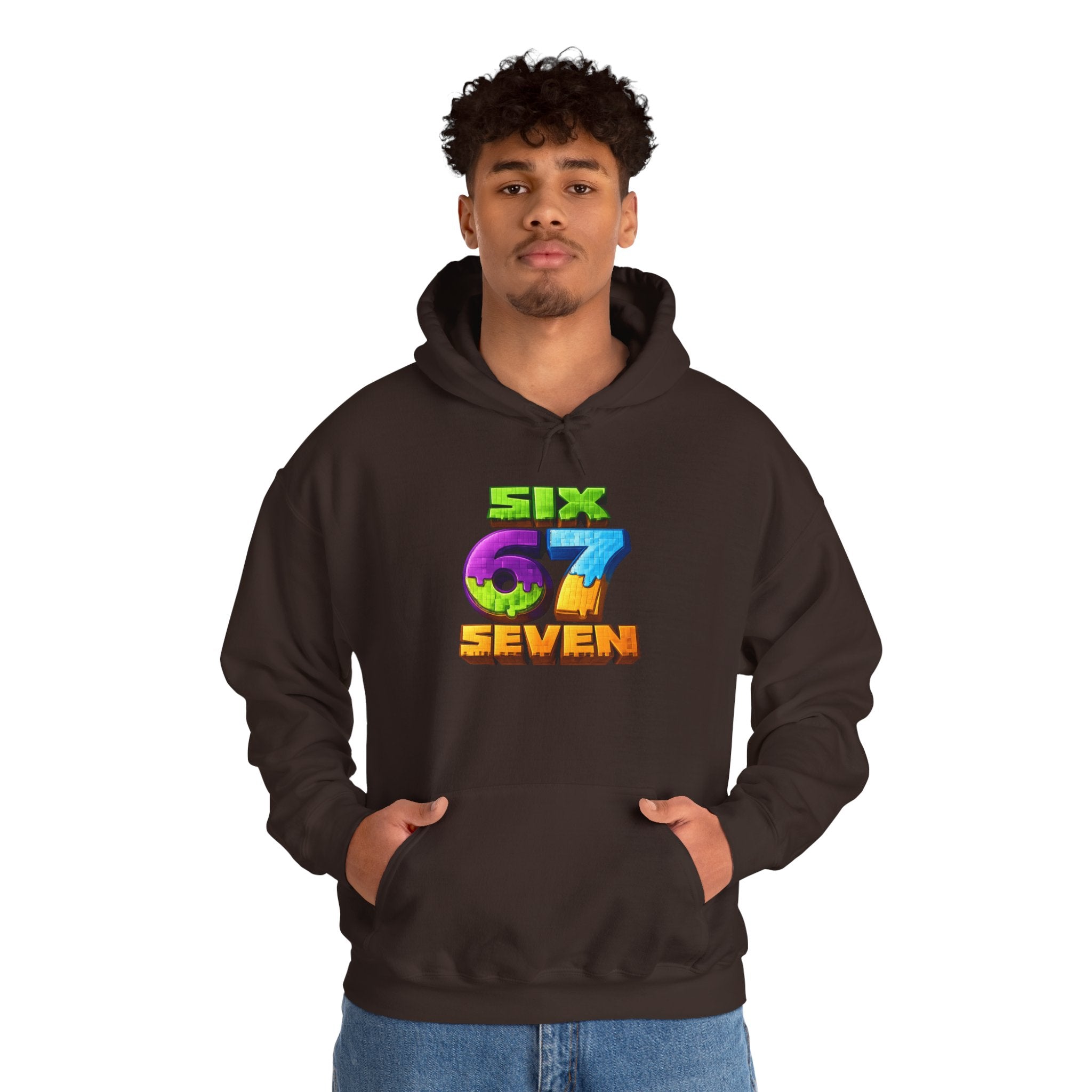Hoodie — Colorful "Six 67 Seven" Graphic Hoodie (Gaming/Nature Vibe)