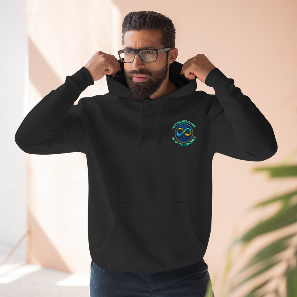 Infinity Emblem Hoodie — "Purpose Never Ends" Inspirational Fleece Hoodie- The Blay Brand