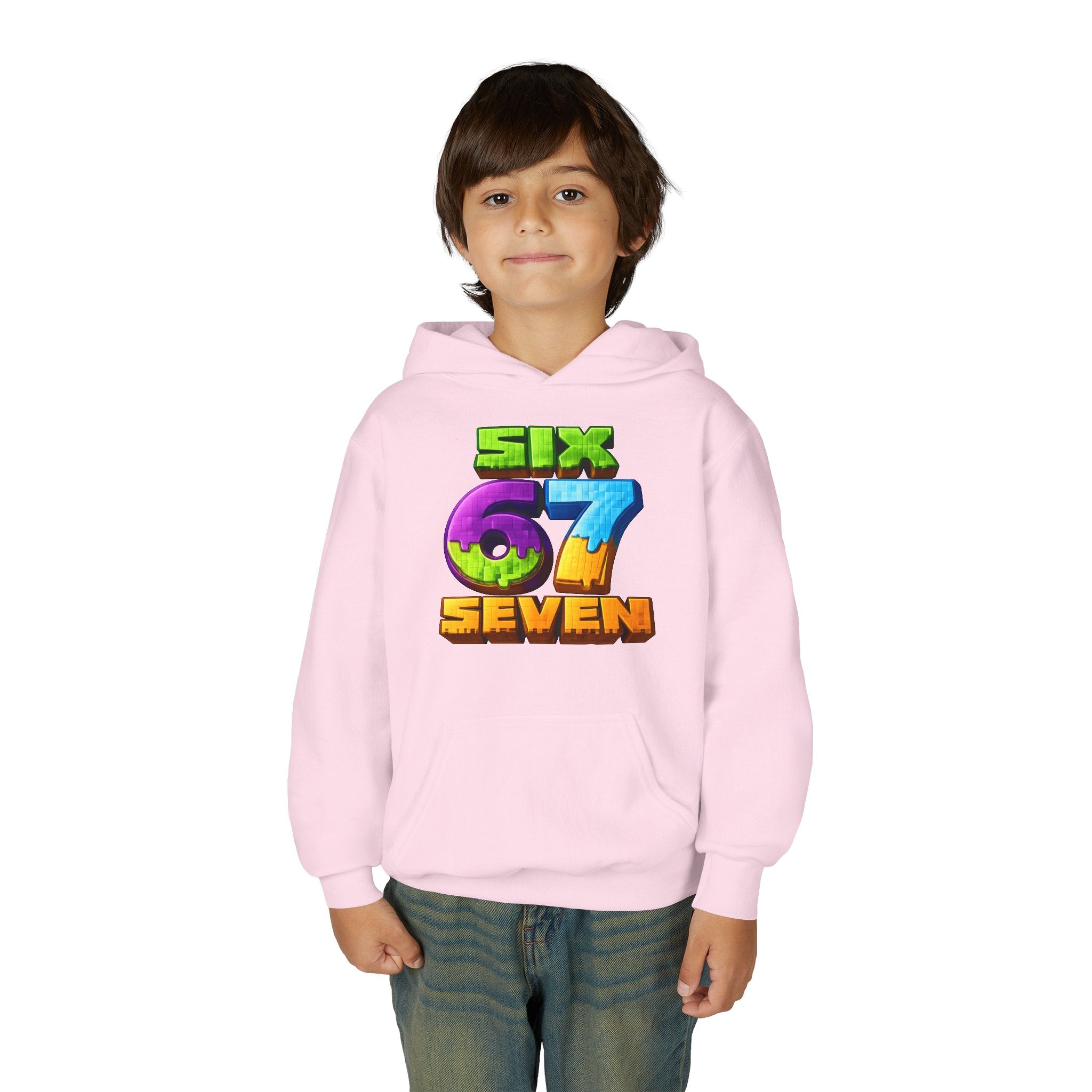 Youth Hoodie — Colorful "Six 67 Seven" Gamer Logo Pullover