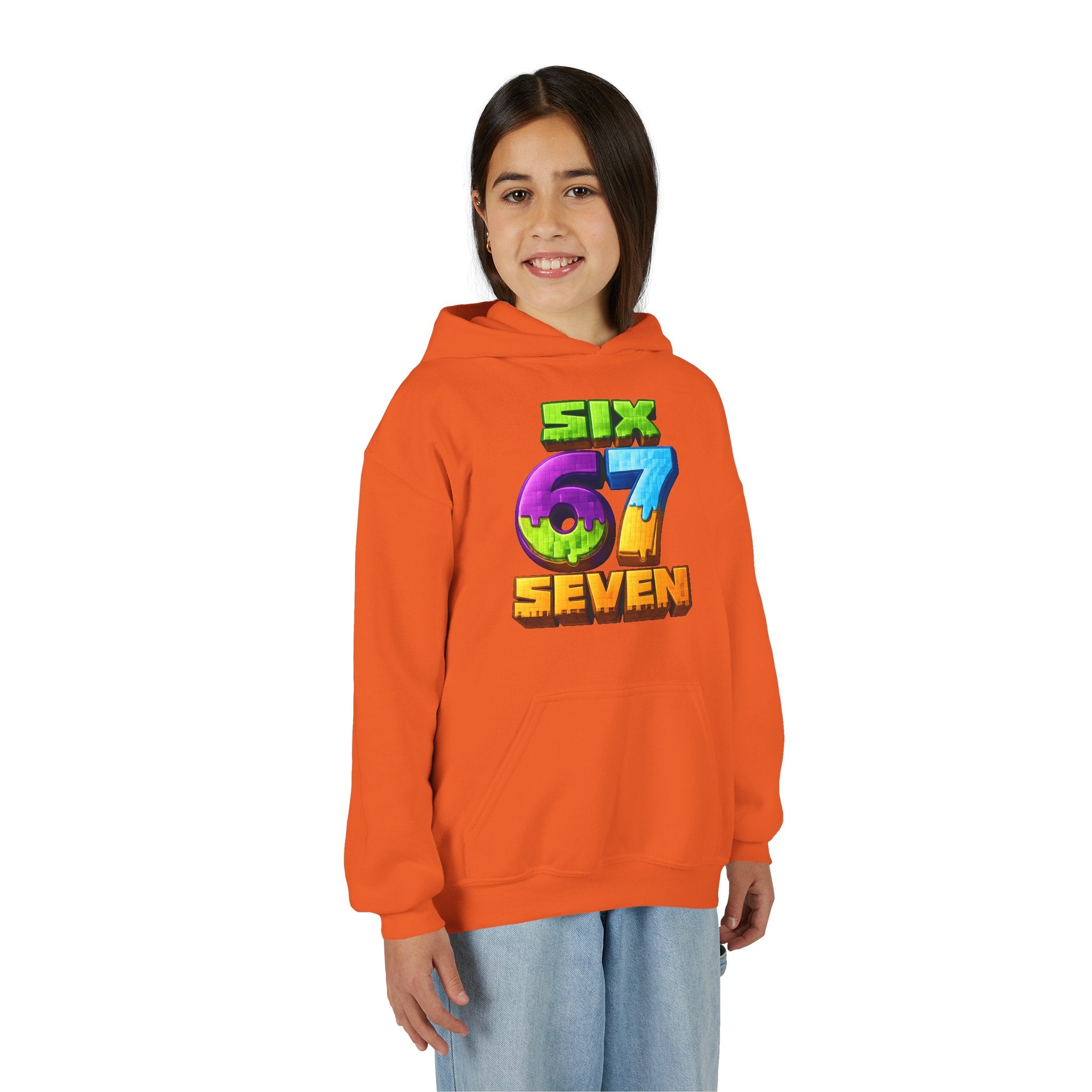 Youth Hoodie — Colorful "Six 67 Seven" Gamer Logo Pullover
