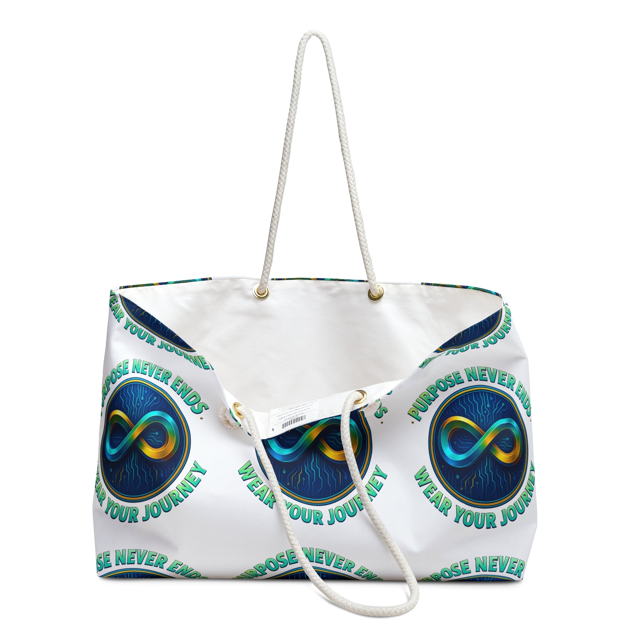 Weekender Bag — 'Purpose Never Ends, Wear Your Journey' Infinity Logo Travel Tote - The Blay Brand