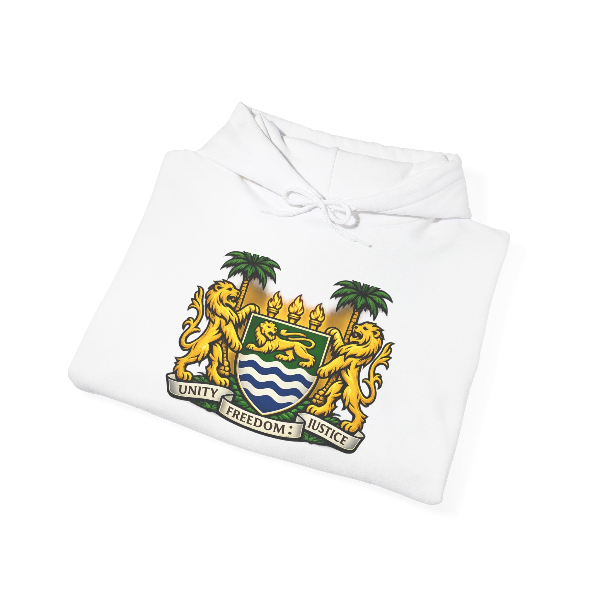 Spirit of Sierra Leone Hoodie — African Warrior & National Symbols Sweatshirt