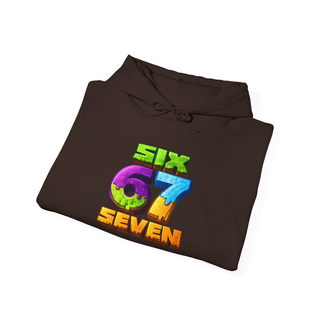 Hoodie — Colorful "Six 67 Seven" Graphic Hoodie (Gaming/Nature Vibe)
