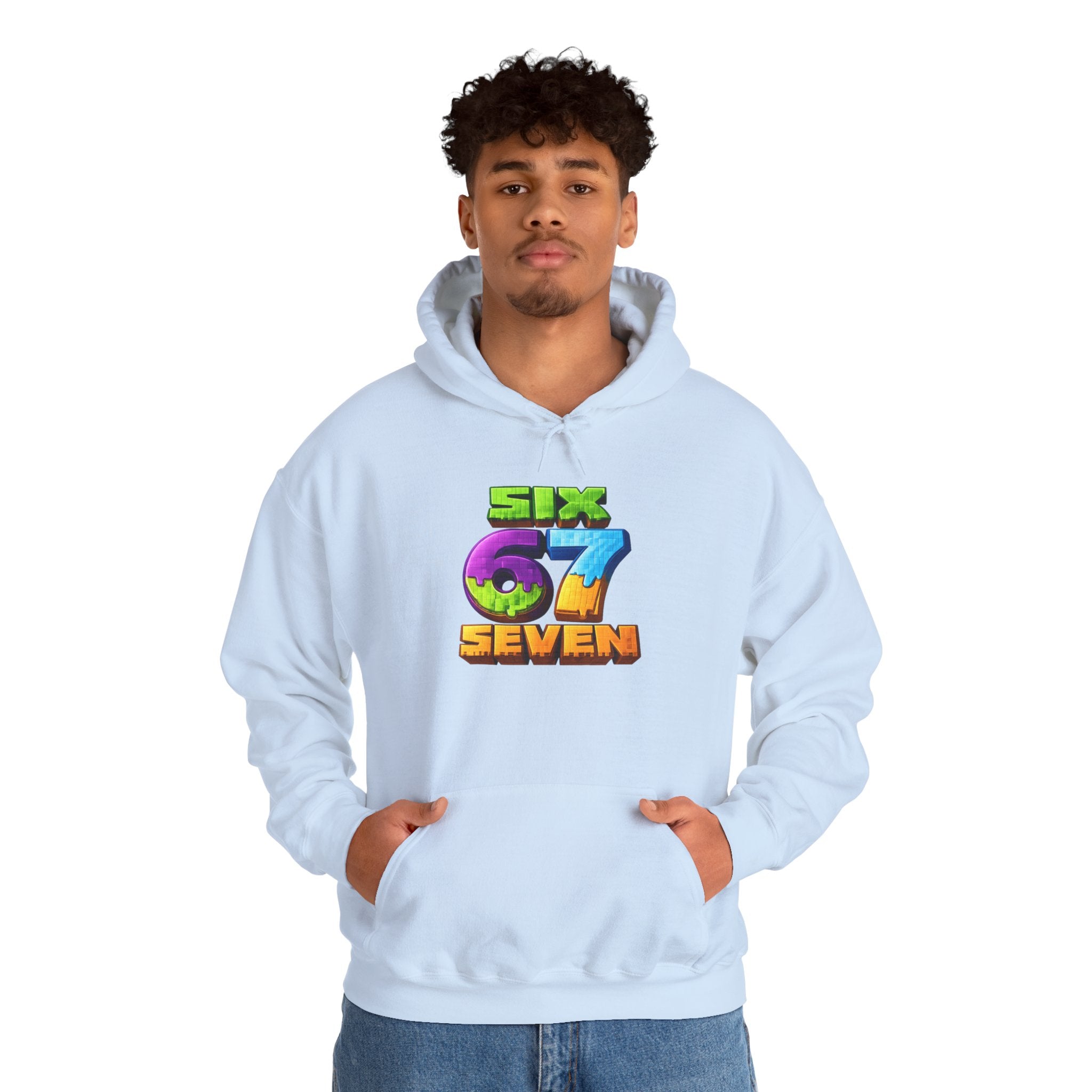 Hoodie — Colorful "Six 67 Seven" Graphic Hoodie (Gaming/Nature Vibe)