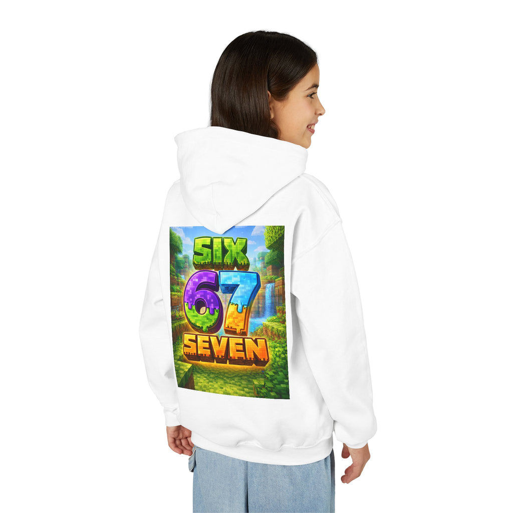 Youth Hoodie — Colorful "Six 67 Seven" Gamer Logo Pullover