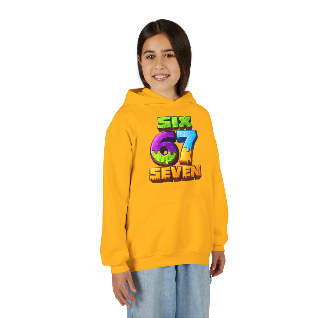 Youth Hoodie — Colorful "Six 67 Seven" Gamer Logo Pullover