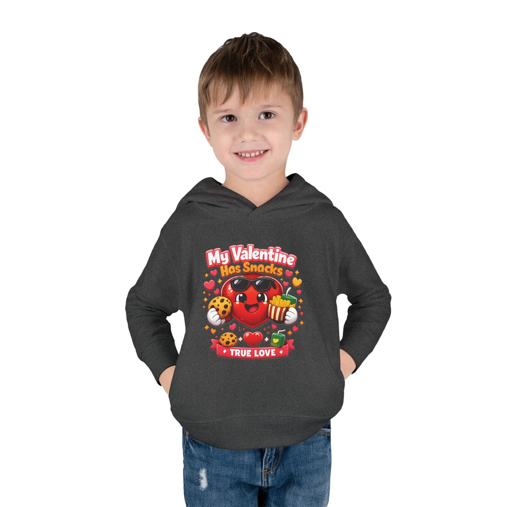 Toddler Valentine Hoodie — "My Valentine Has Snacks" Cute Kids Pullover