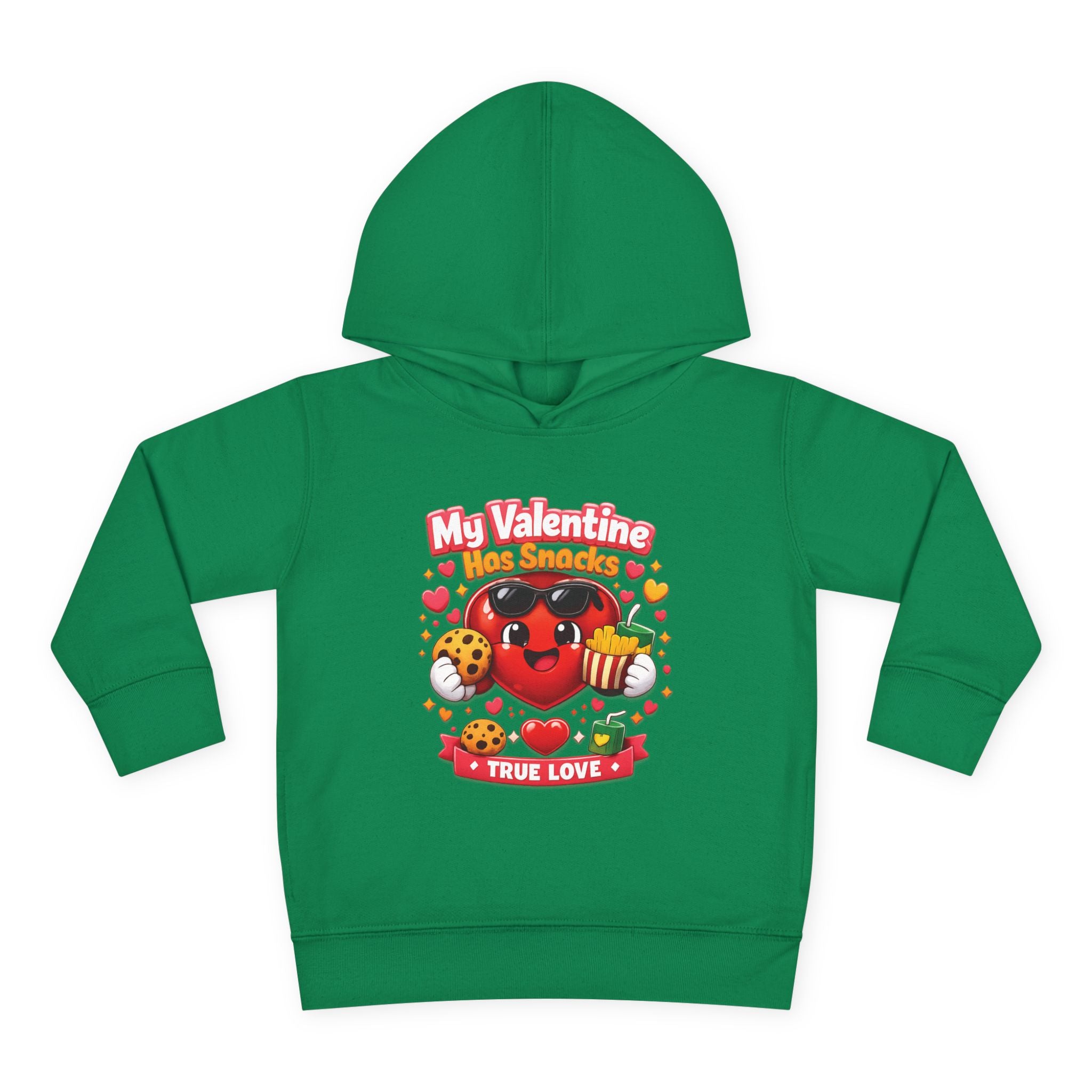 Toddler Valentine Hoodie — "My Valentine Has Snacks" Cute Kids Pullover
