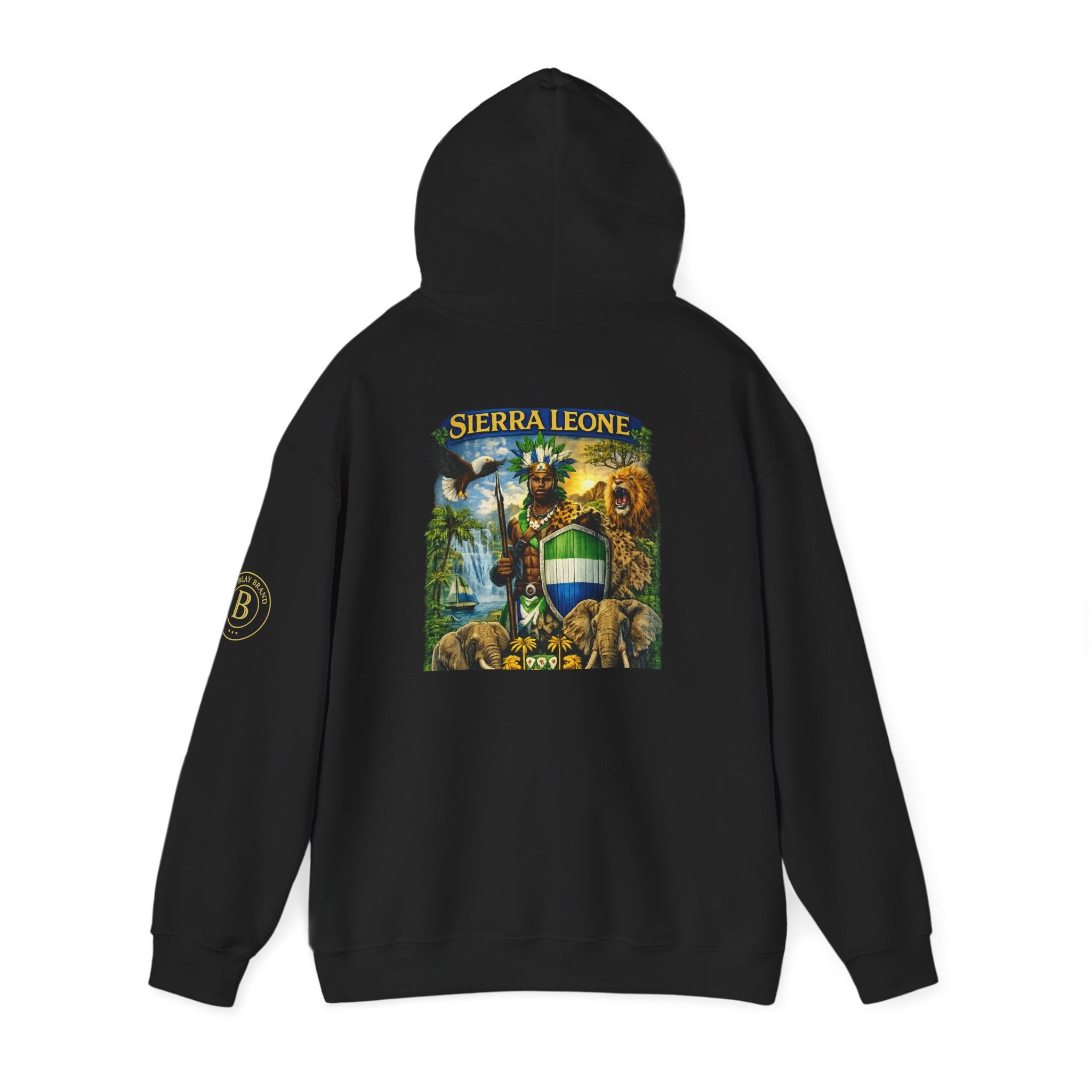 Spirit of Sierra Leone Hoodie — African Warrior & National Symbols Sweatshirt