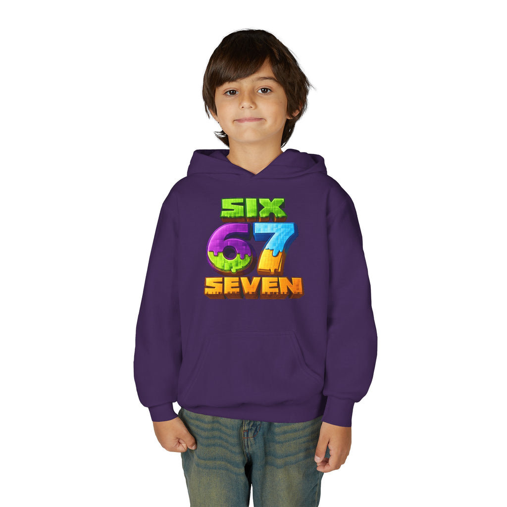 Youth Hoodie — Colorful "Six 67 Seven" Gamer Logo Pullover