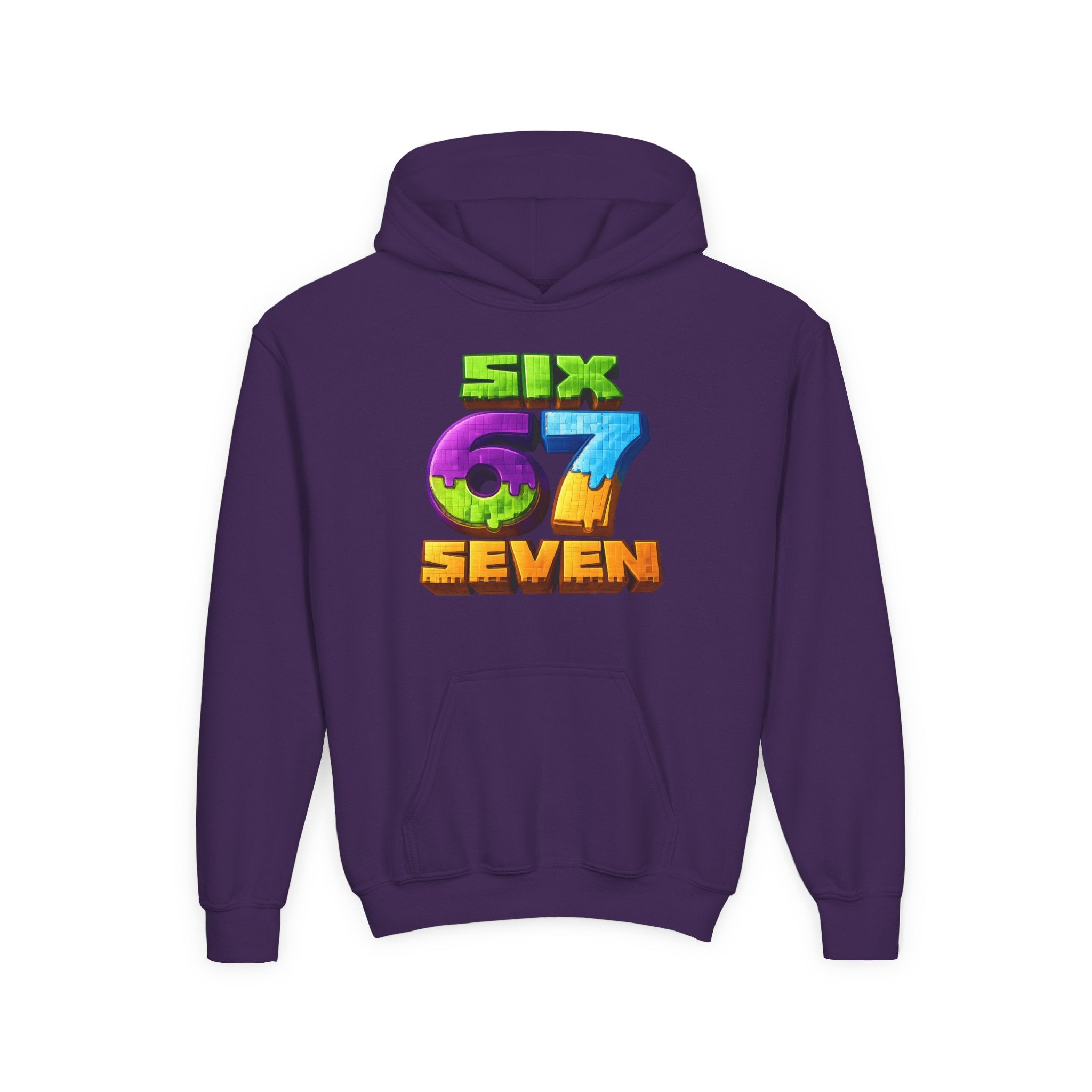 Youth Hoodie — Colorful "Six 67 Seven" Gamer Logo Pullover