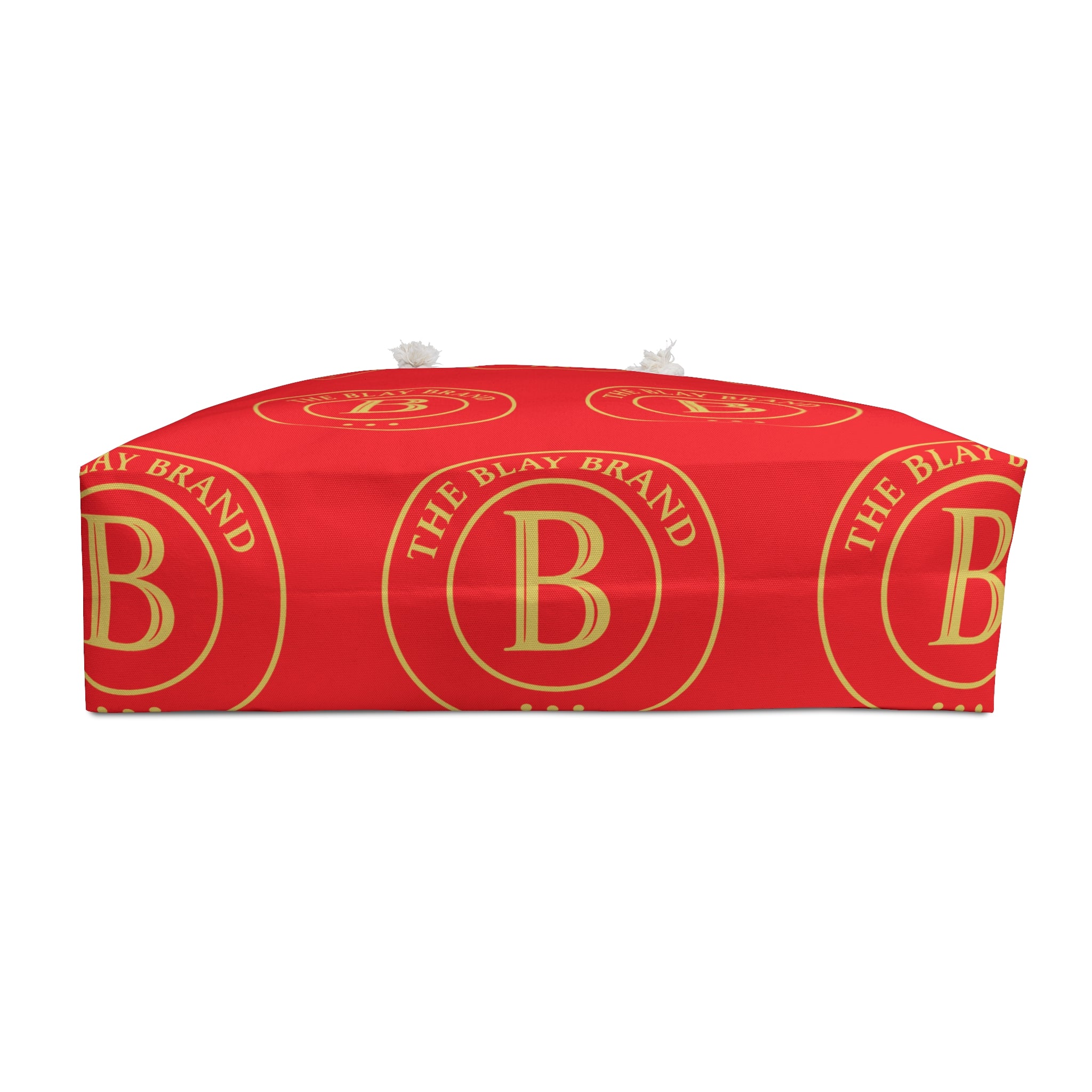 Monogrammed Red & Gold Weekender Bag — 'The Blay Brand' Luxe Travel Tote