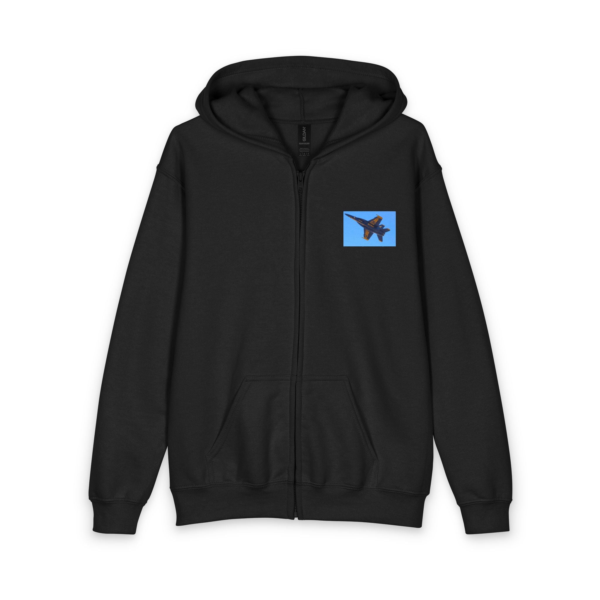 Youth Jet Formation Zip Hoodie — Blue Angels Aircraft Photo Design