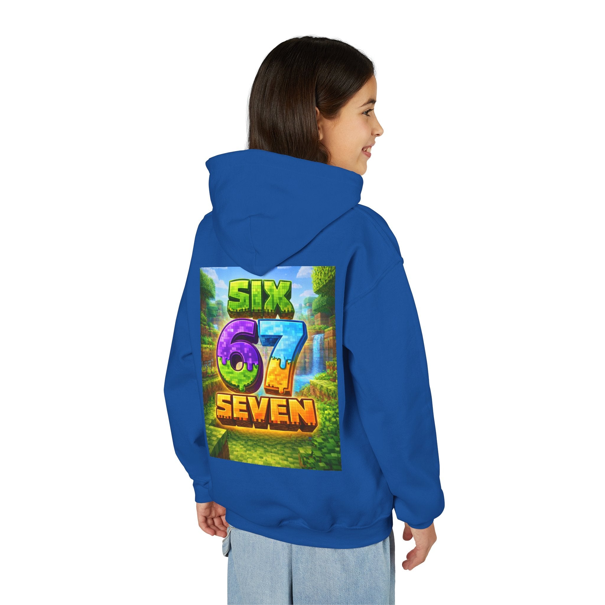 Youth Hoodie — Colorful "Six 67 Seven" Gamer Logo Pullover