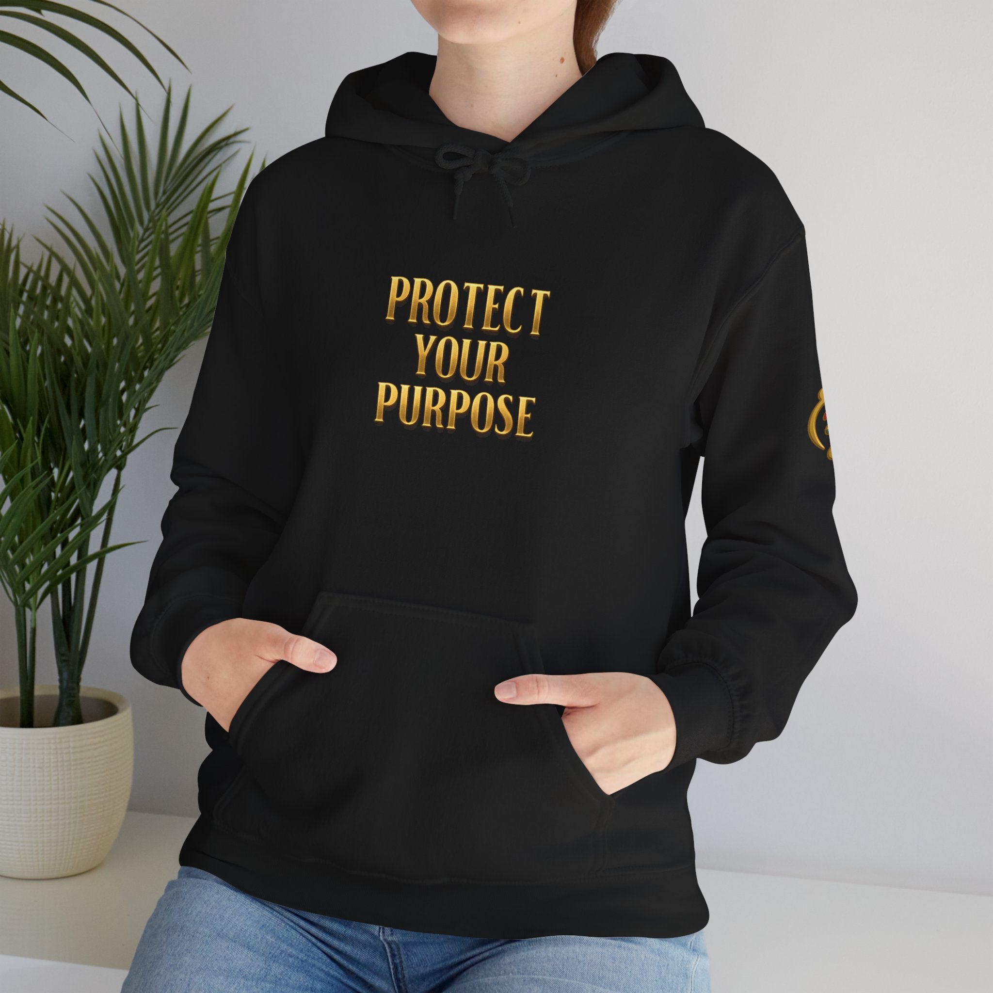 Gye Nyame 'Protect Your Purpose' Hoodie — Motivational Protection Logo 2026