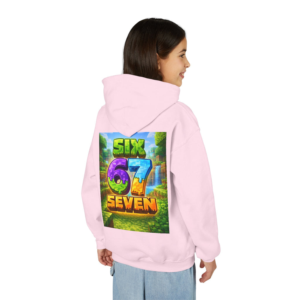 Youth Hoodie — Colorful "Six 67 Seven" Gamer Logo Pullover