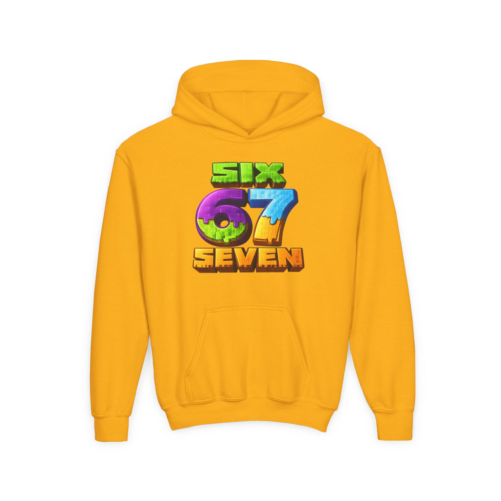 Youth Hoodie — Colorful "Six 67 Seven" Gamer Logo Pullover