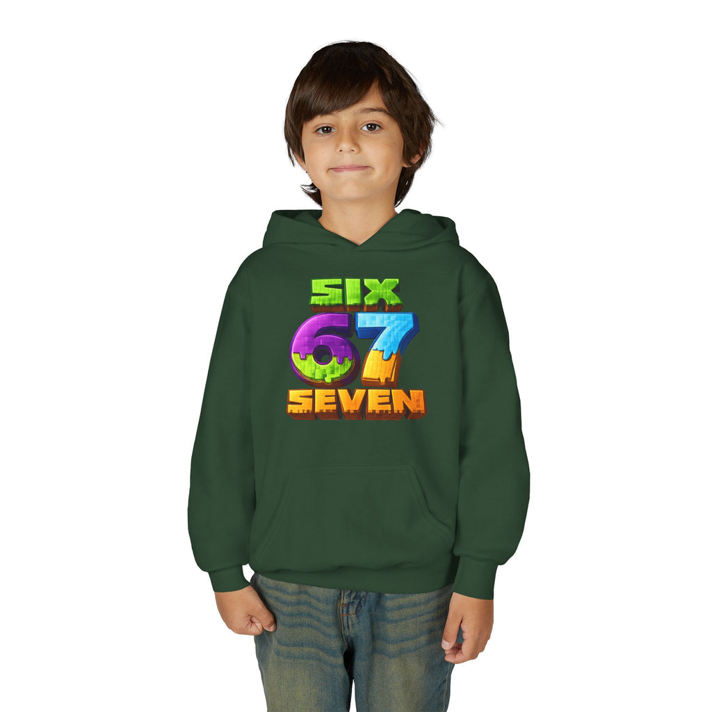 Youth Hoodie — Colorful "Six 67 Seven" Gamer Logo Pullover