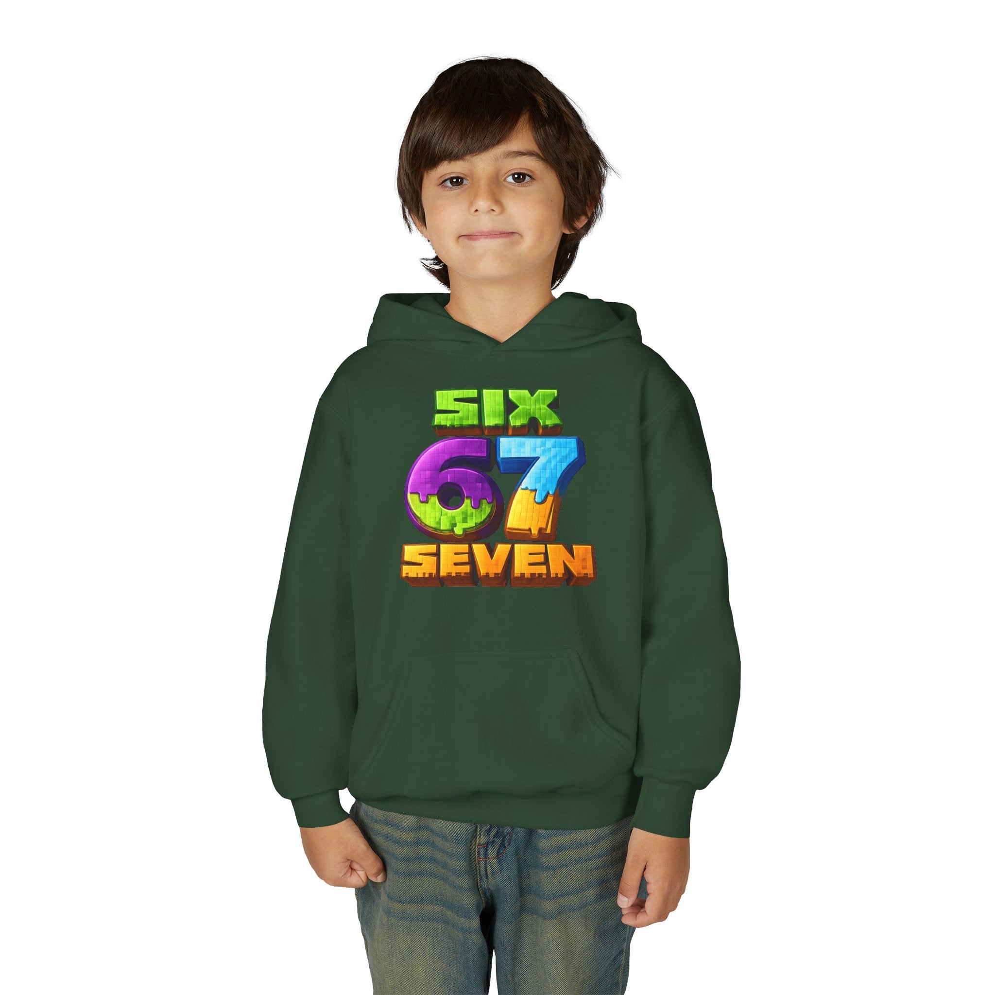 Youth Hoodie — Colorful "Six 67 Seven" Gamer Logo Pullover