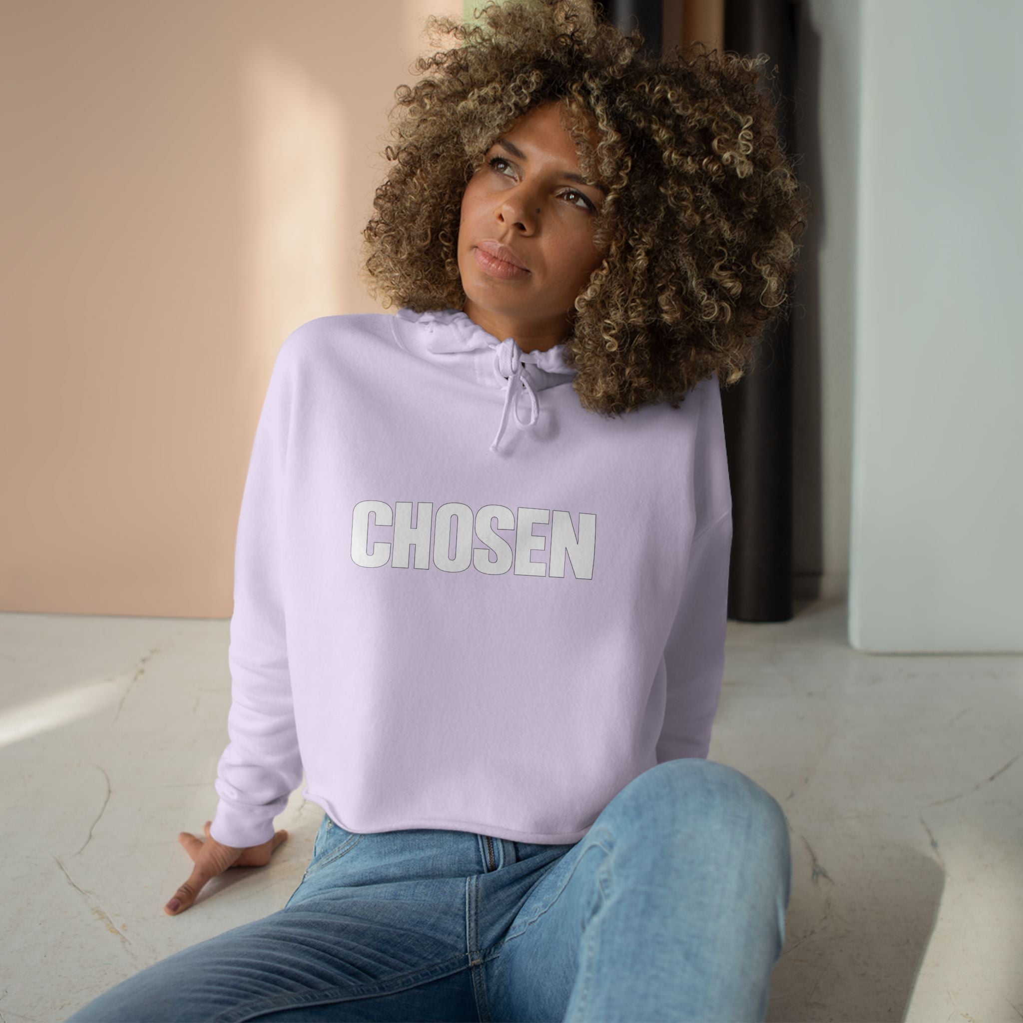 Chosen- Crop Hoodie — Inspirational Christian Streetwear
