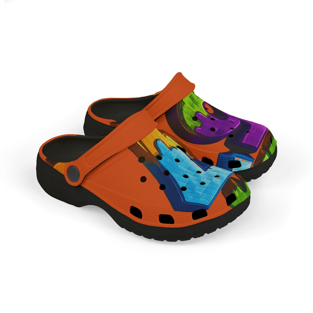 Kids Graffiti Number Clogs — Colorful EVA Foam Slip-Ons