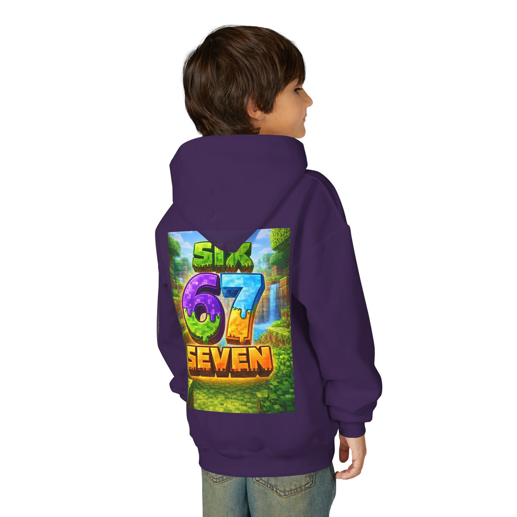 Youth Hoodie — Colorful "Six 67 Seven" Gamer Logo Pullover