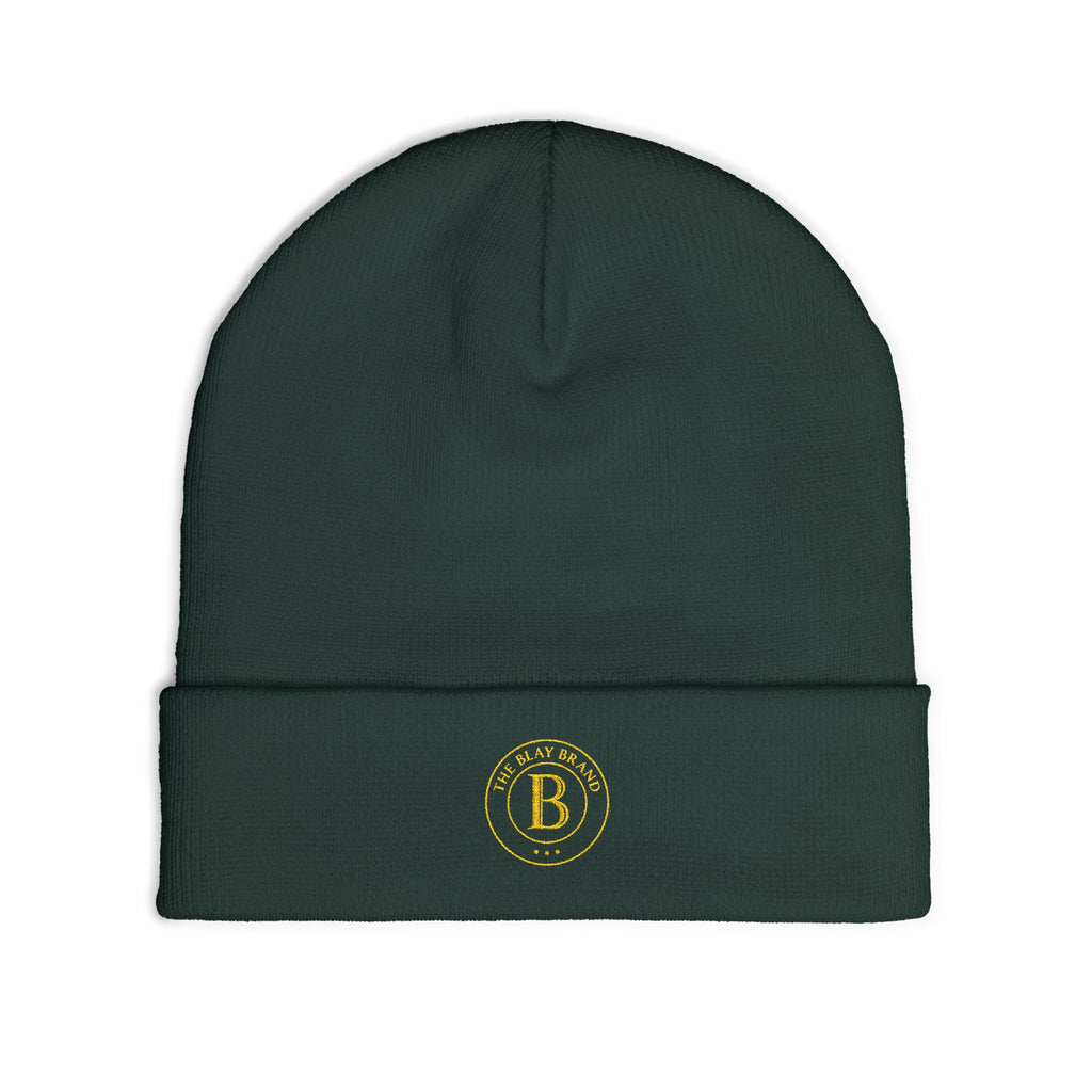 Embroidered Badge Beanie – Classic Knit Winter Hat