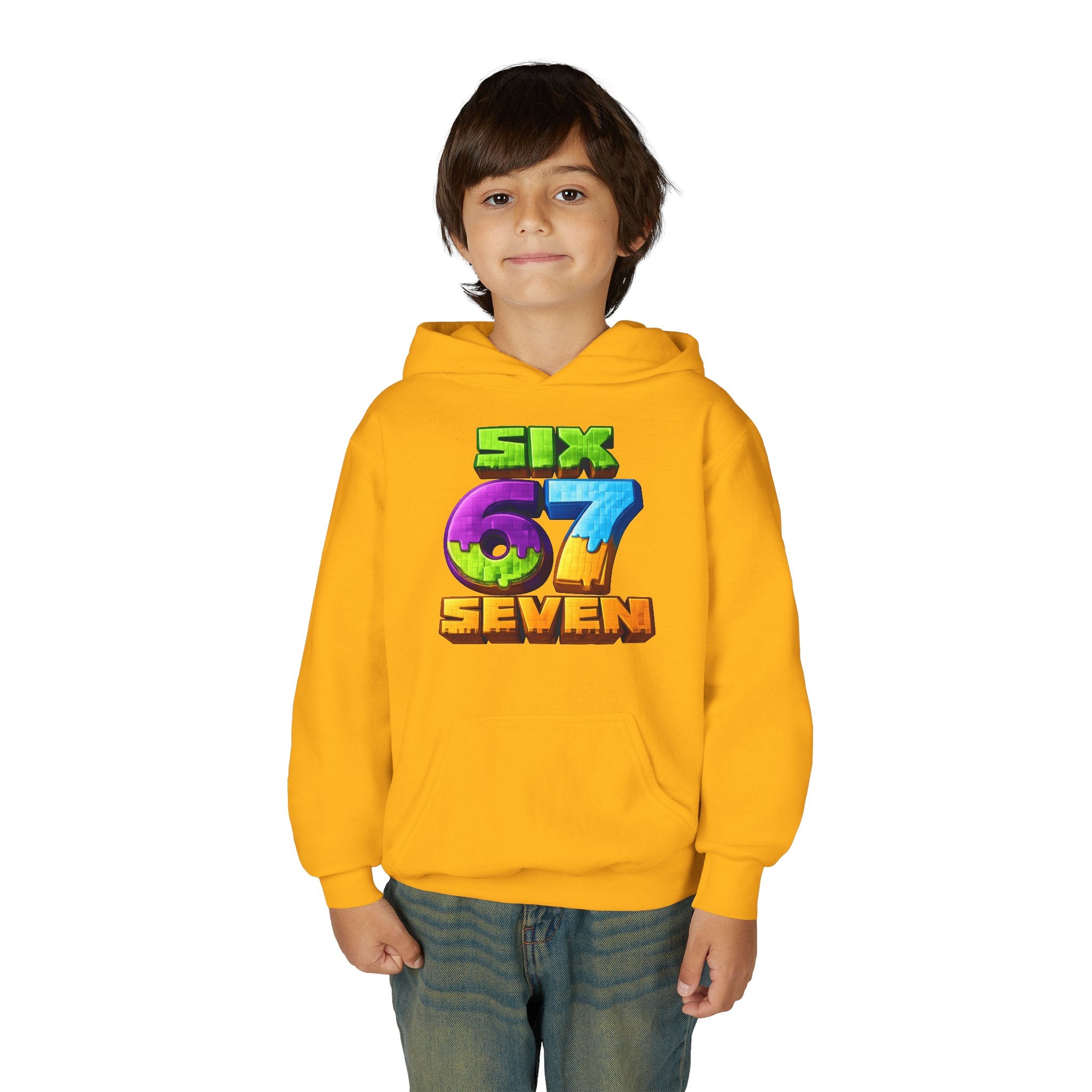 Youth Hoodie — Colorful "Six 67 Seven" Gamer Logo Pullover