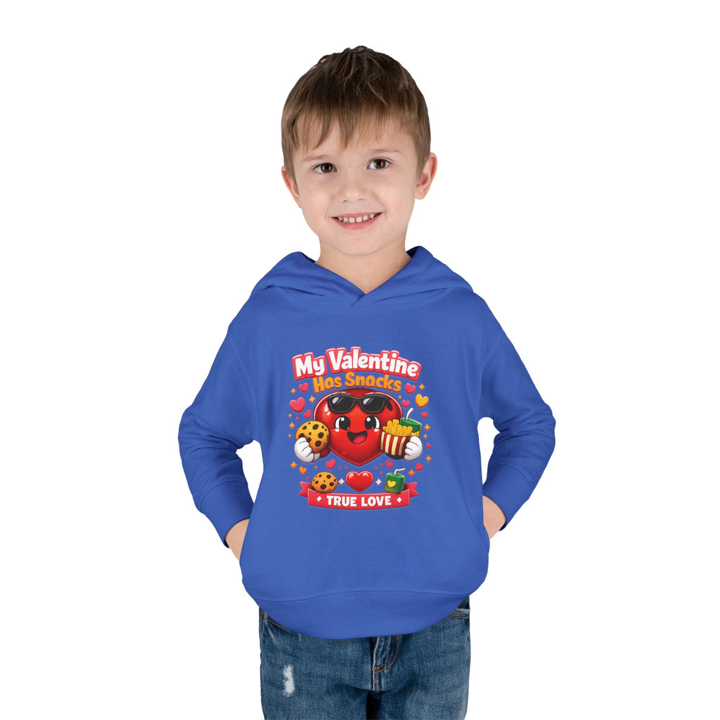 Toddler Valentine Hoodie — "My Valentine Has Snacks" Cute Kids Pullover