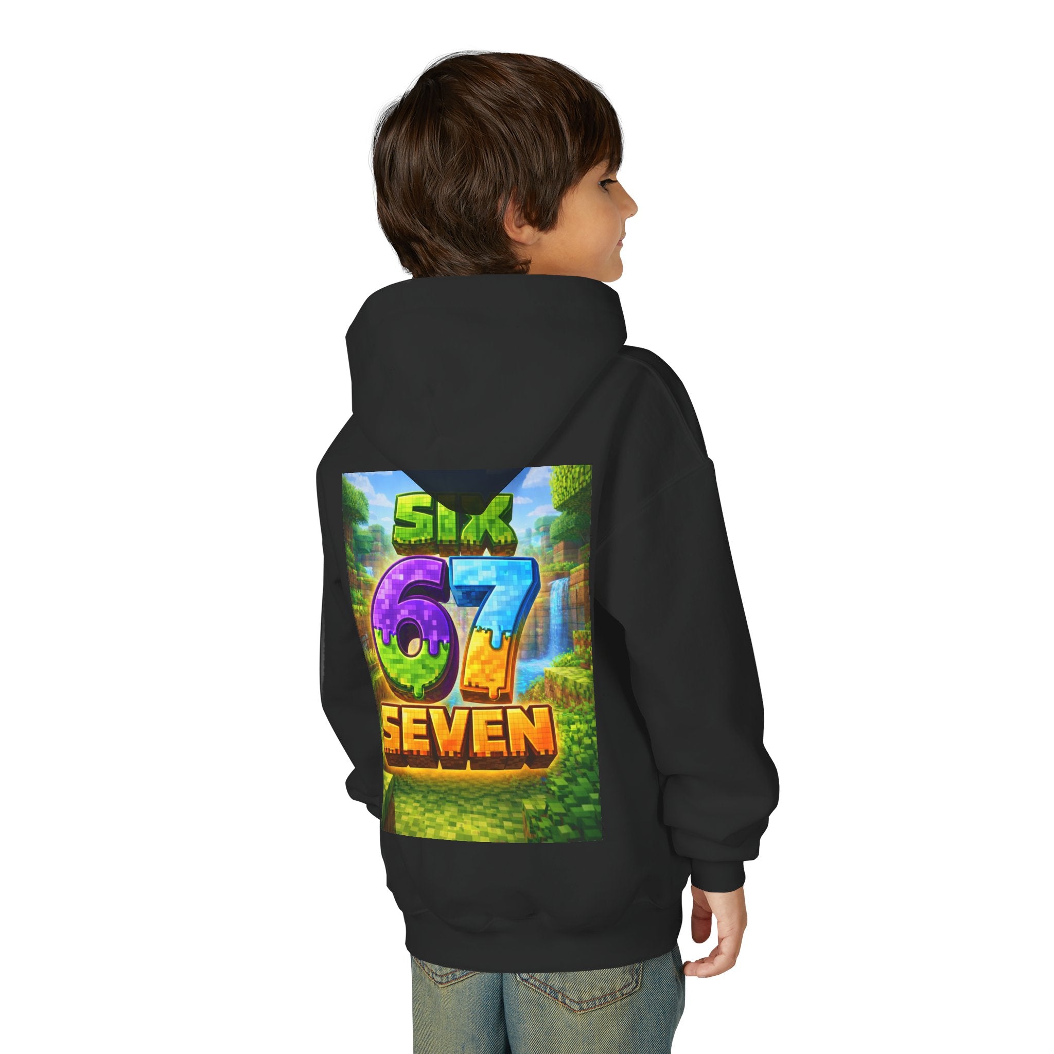 Youth Hoodie — Colorful "Six 67 Seven" Gamer Logo Pullover