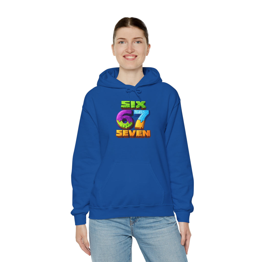 Hoodie — Colorful "Six 67 Seven" Graphic Hoodie (Gaming/Nature Vibe)
