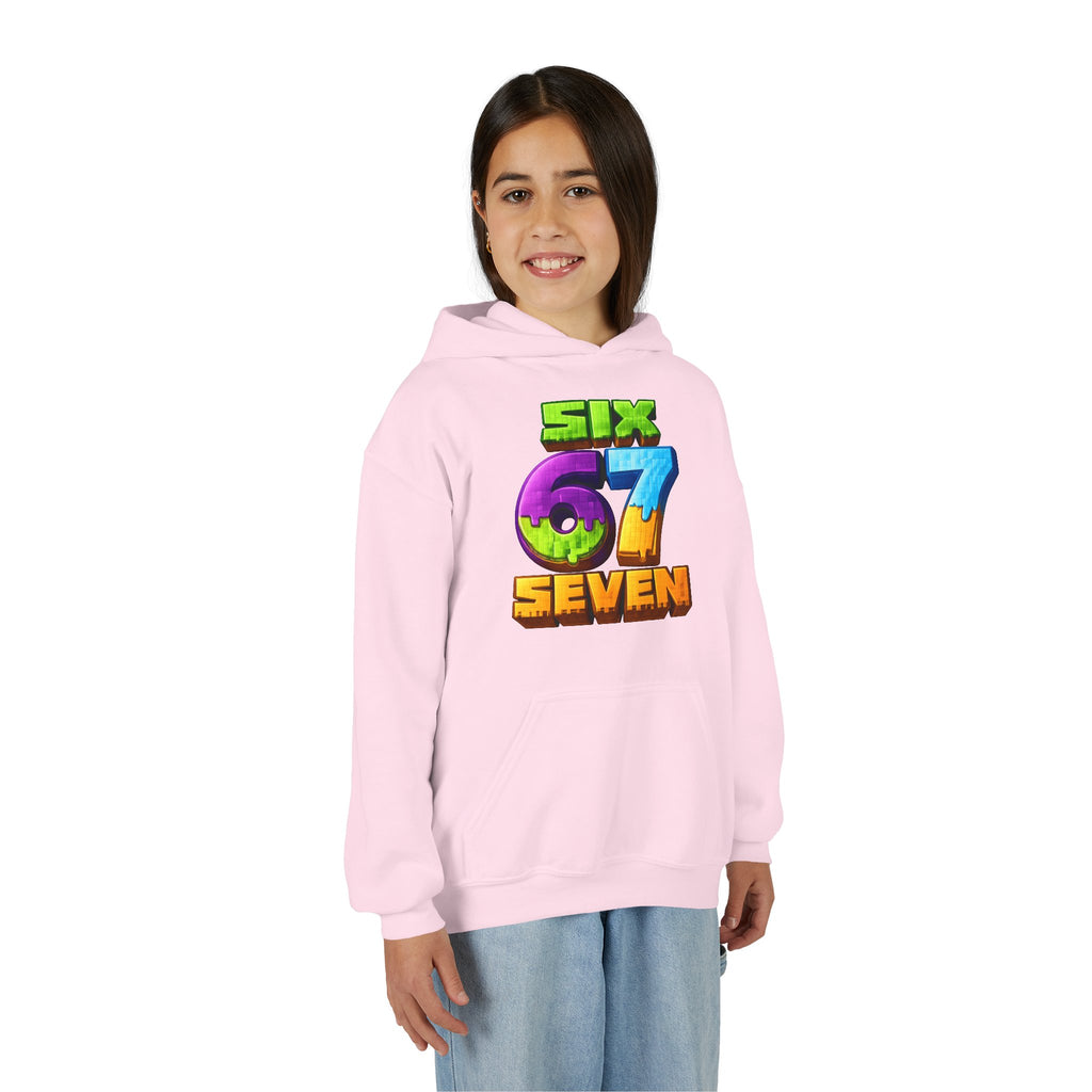 Youth Hoodie — Colorful "Six 67 Seven" Gamer Logo Pullover