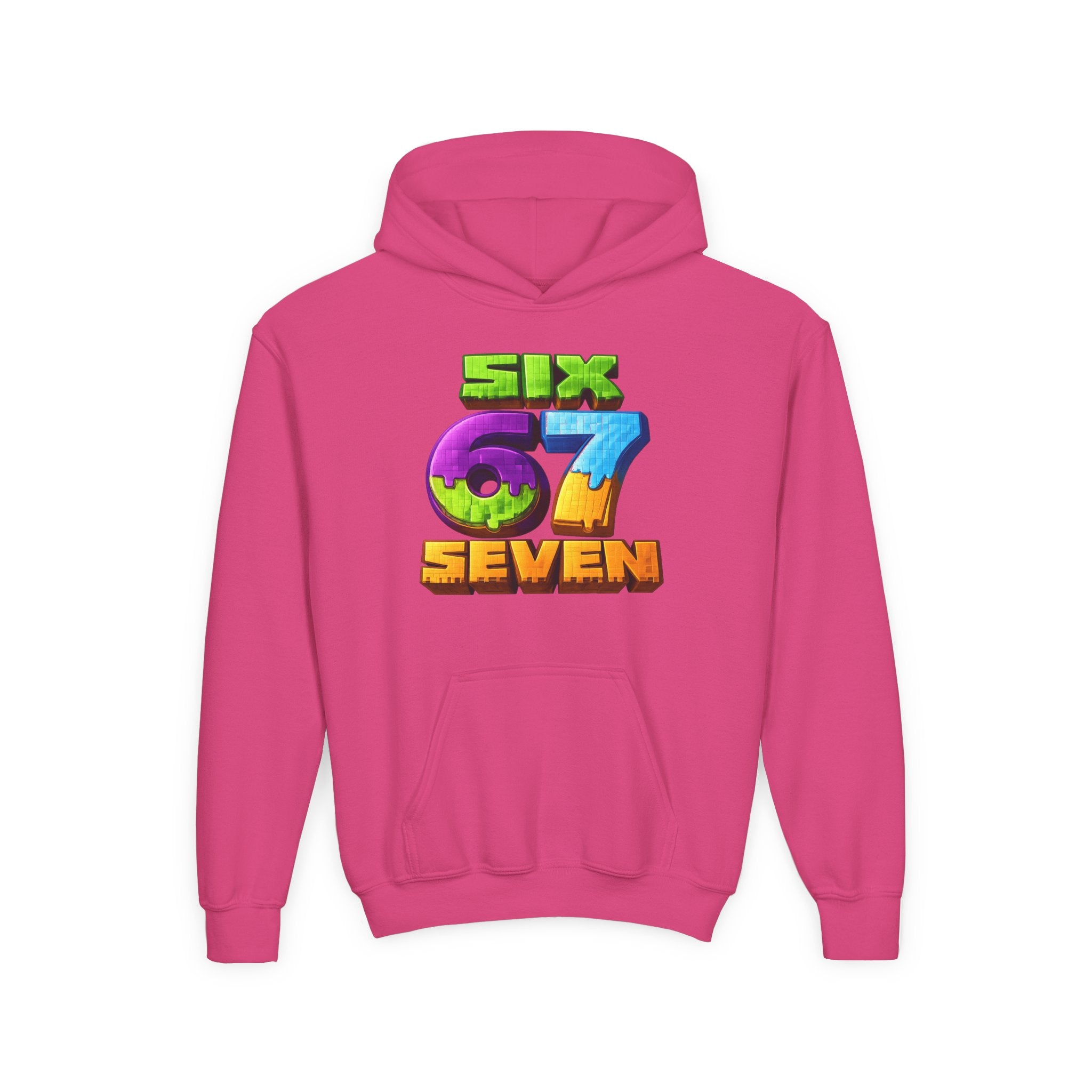 Youth Hoodie — Colorful "Six 67 Seven" Gamer Logo Pullover
