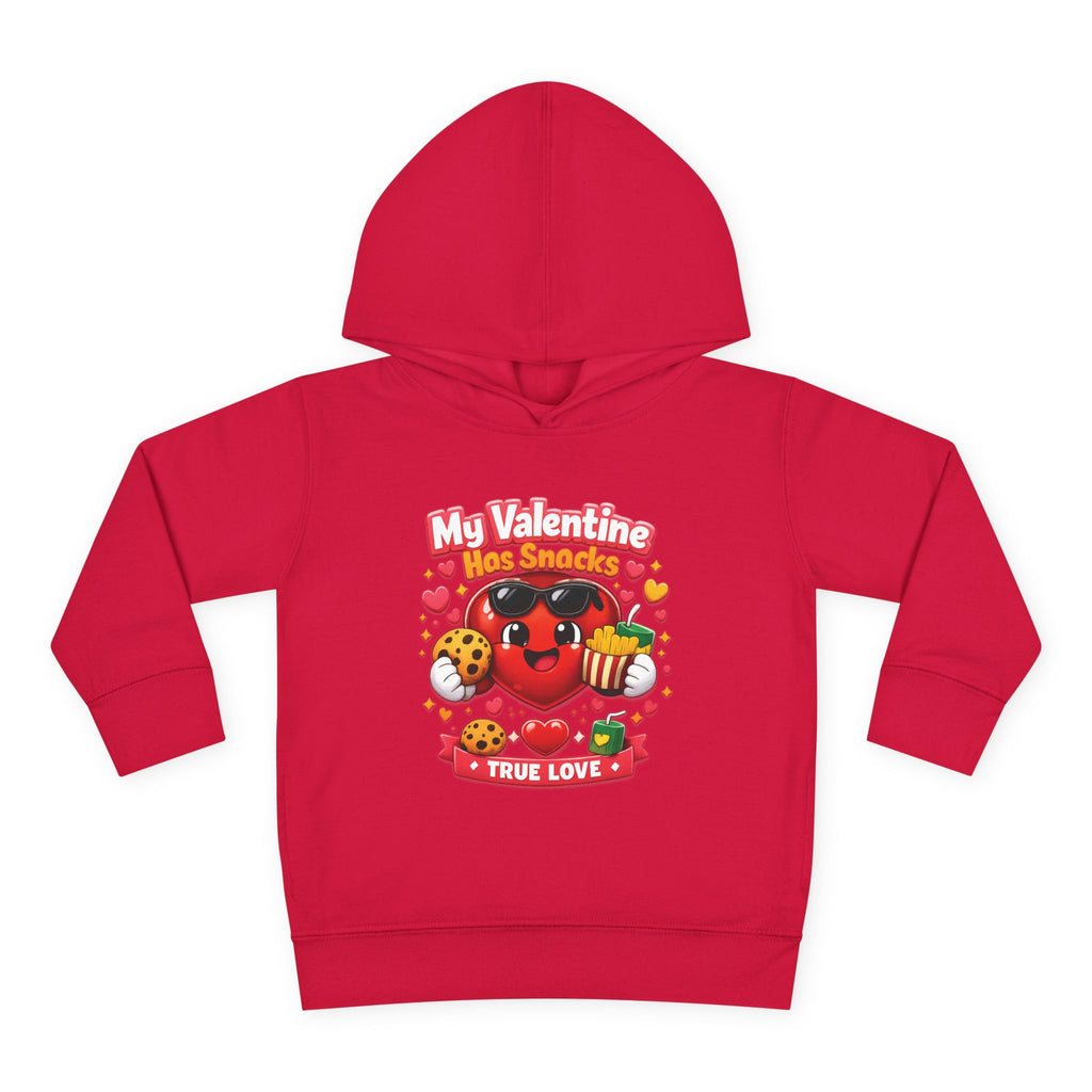 Toddler Valentine Hoodie — "My Valentine Has Snacks" Cute Kids Pullover