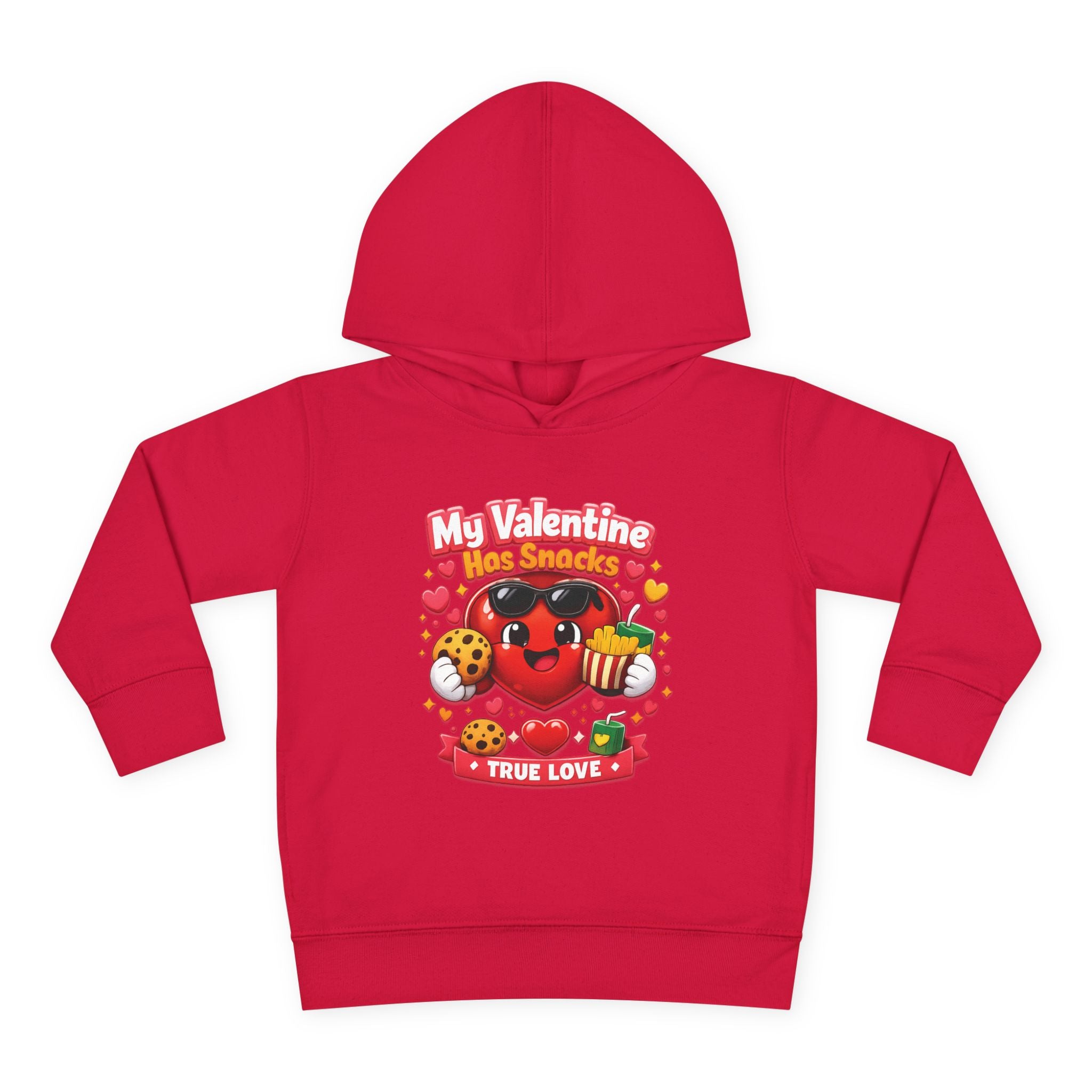 Toddler Valentine Hoodie — "My Valentine Has Snacks" Cute Kids Pullover