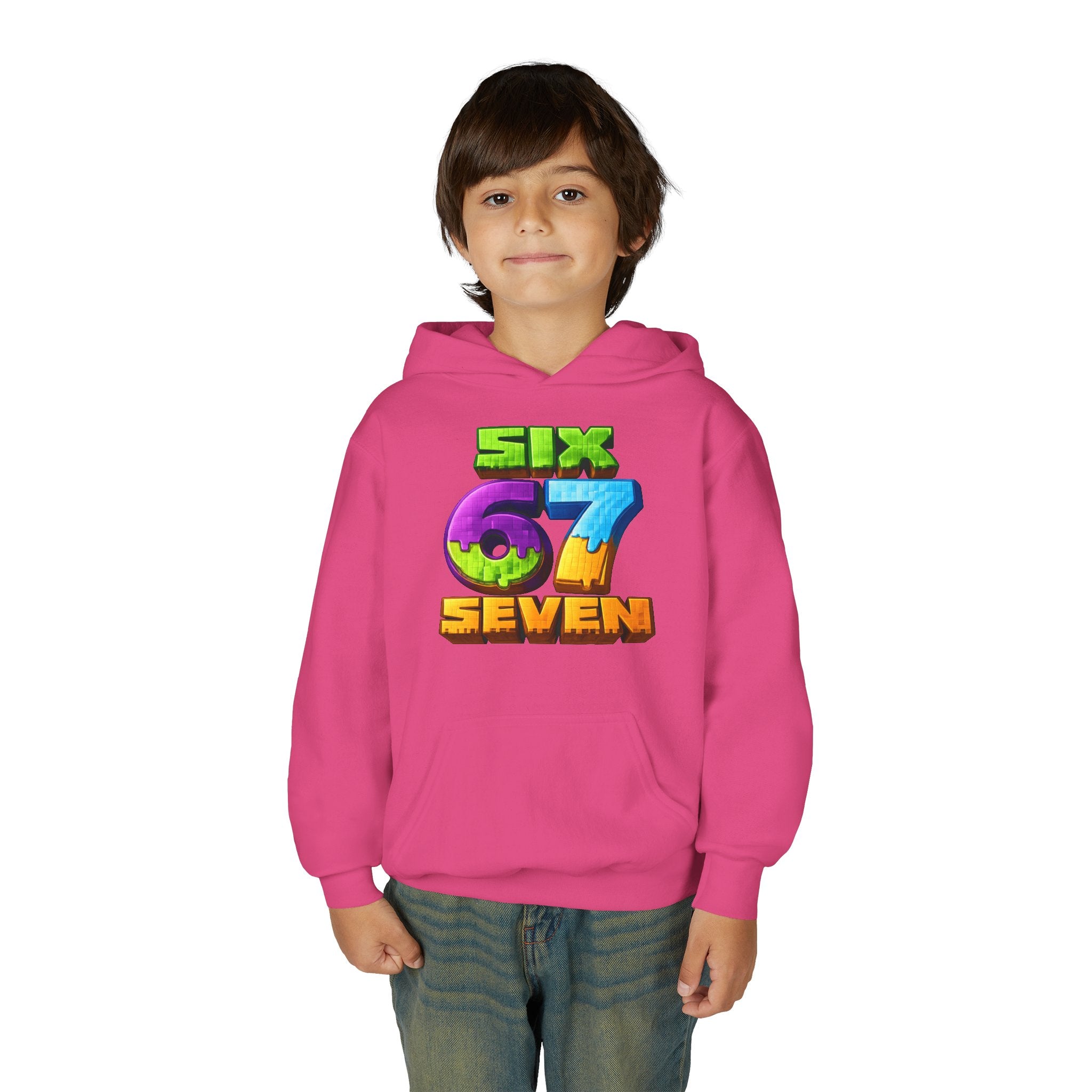 Youth Hoodie — Colorful "Six 67 Seven" Gamer Logo Pullover