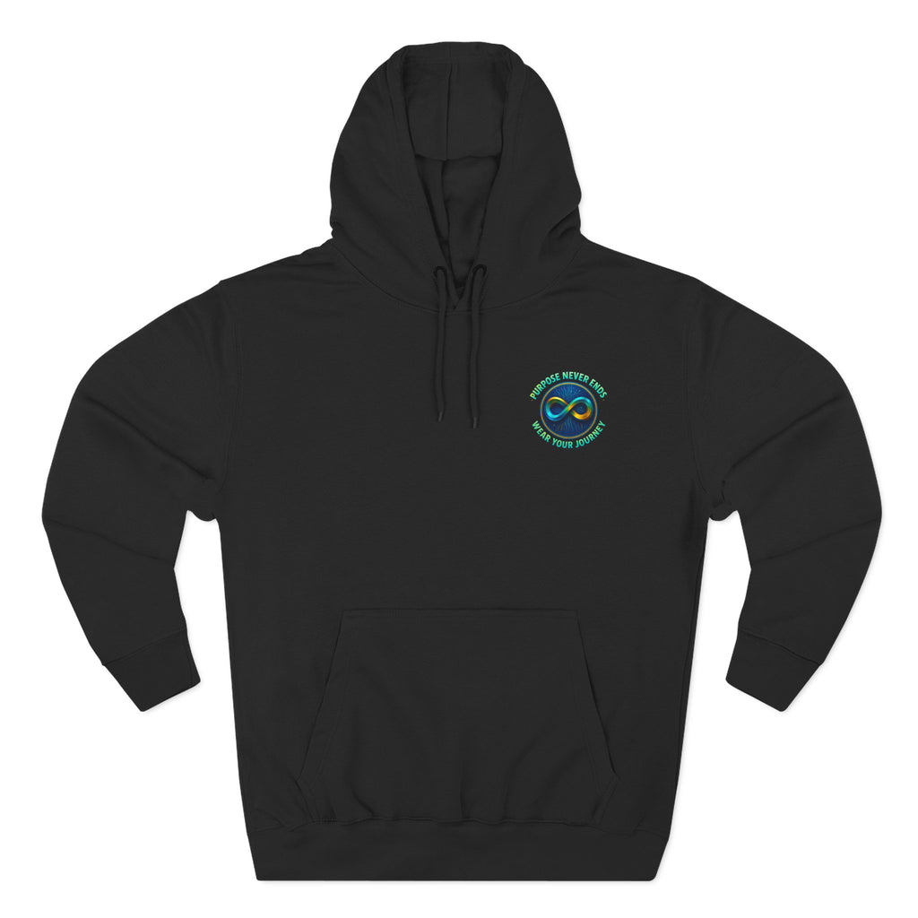 Infinity Emblem Hoodie — "Purpose Never Ends" Inspirational Fleece Hoodie- The Blay Brand
