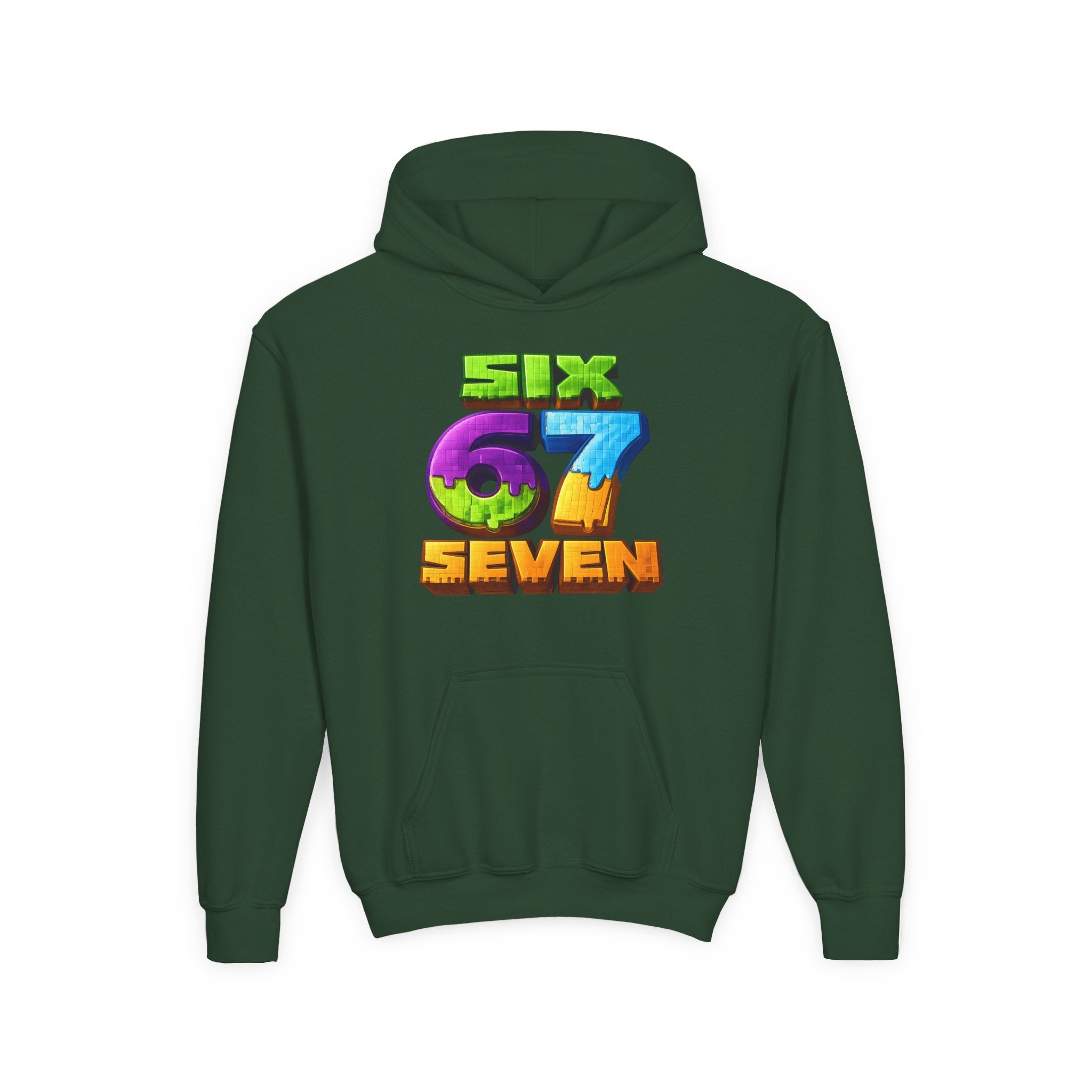 Youth Hoodie — Colorful "Six 67 Seven" Gamer Logo Pullover
