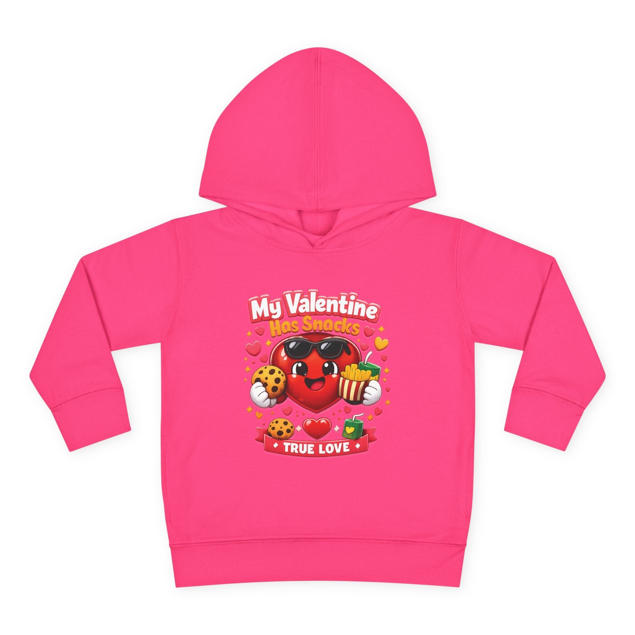Toddler Valentine Hoodie — "My Valentine Has Snacks" Cute Kids Pullover