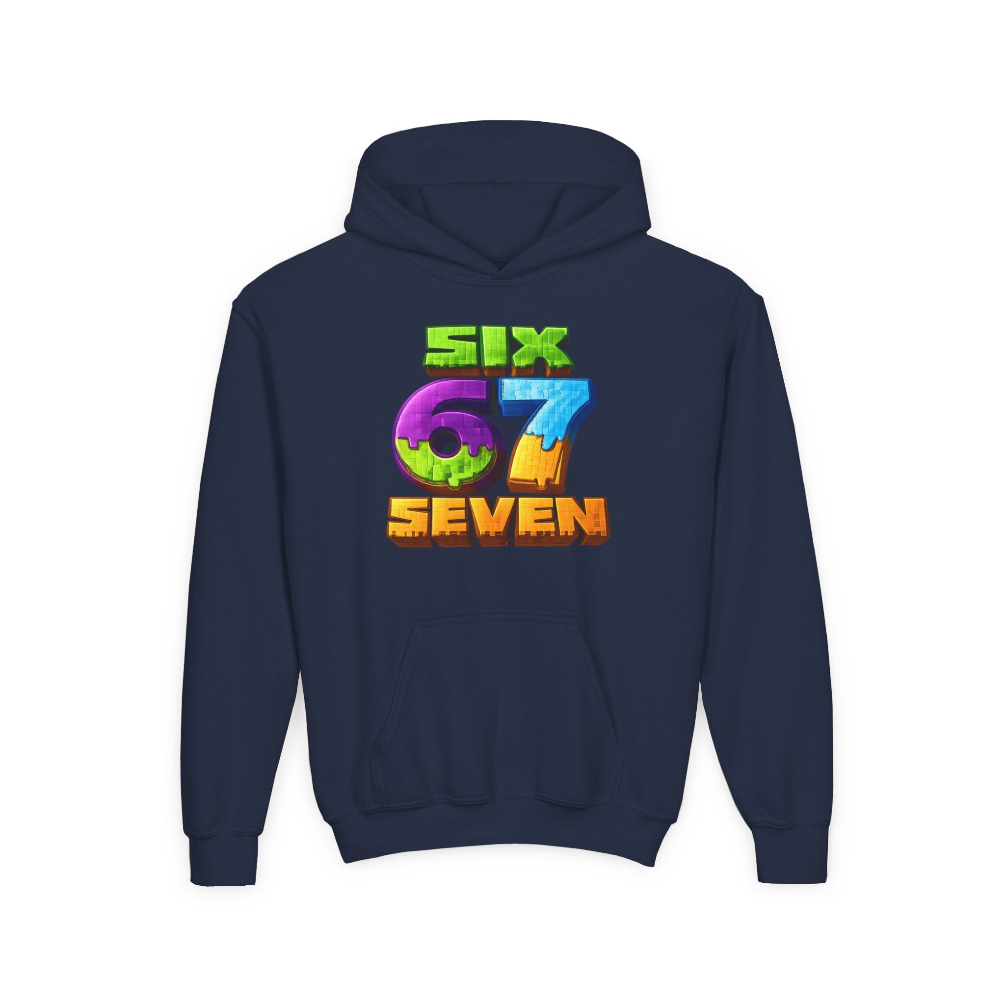 Youth Hoodie — Colorful "Six 67 Seven" Gamer Logo Pullover