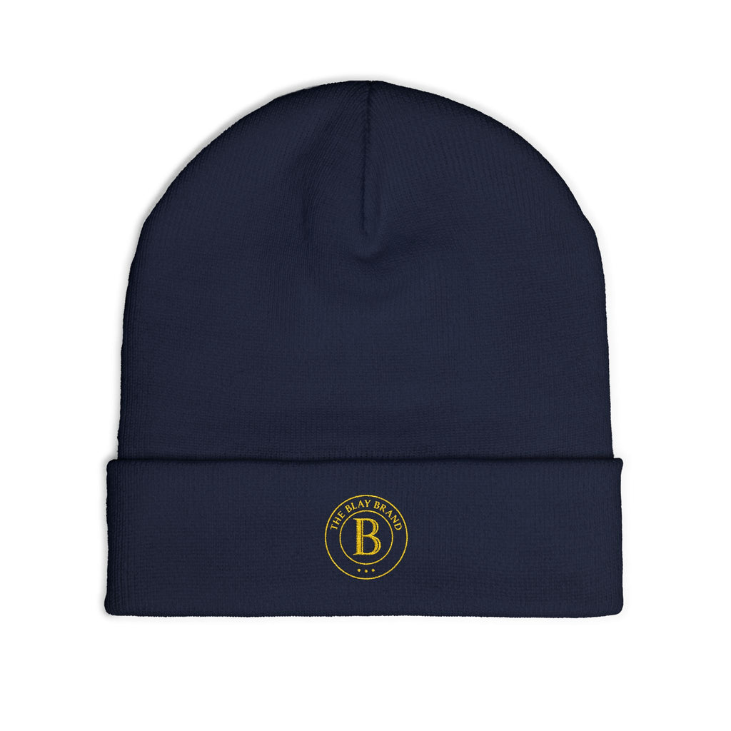 Embroidered Badge Beanie – Classic Knit Winter Hat