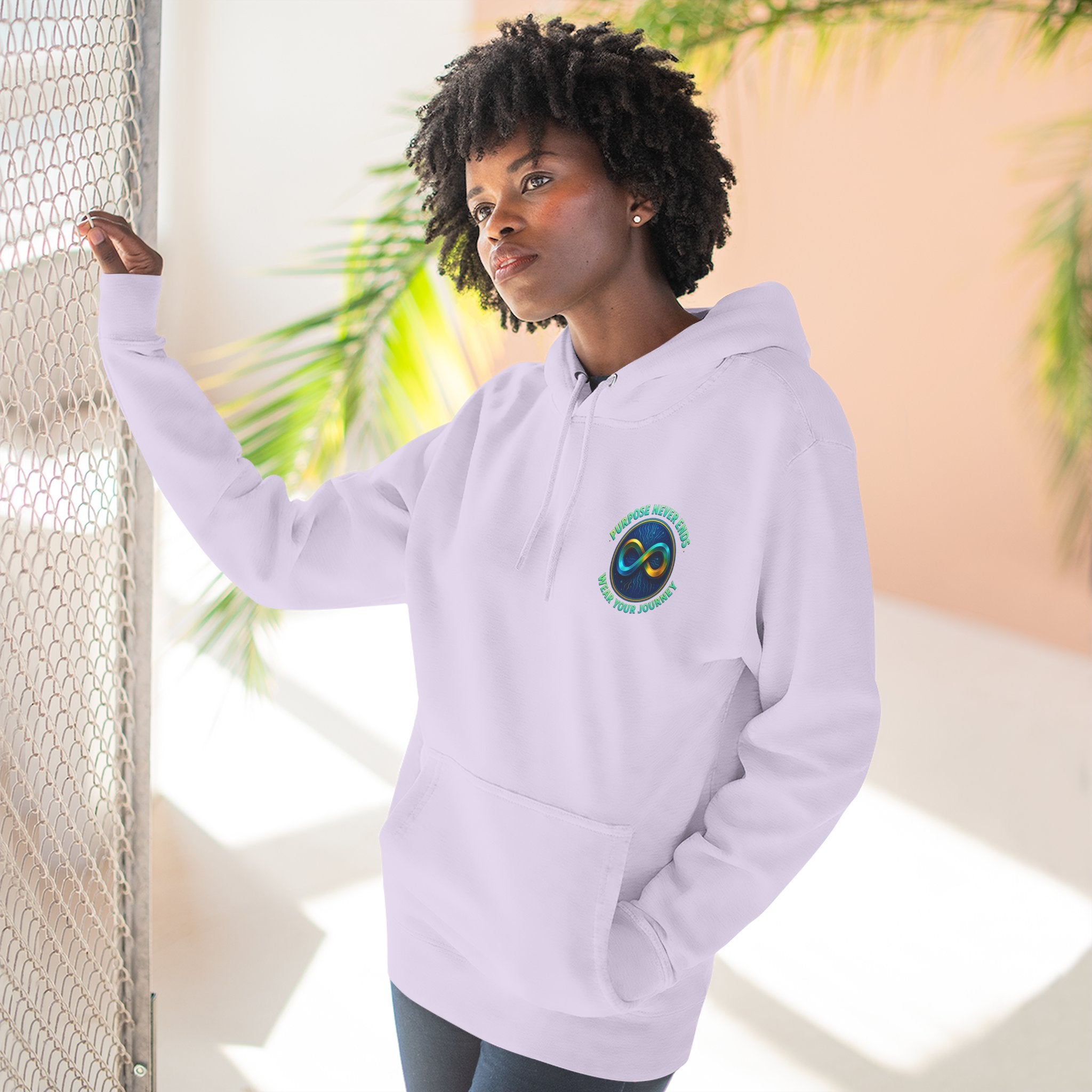 Infinity Emblem Hoodie — "Purpose Never Ends" Inspirational Fleece Hoodie- The Blay Brand