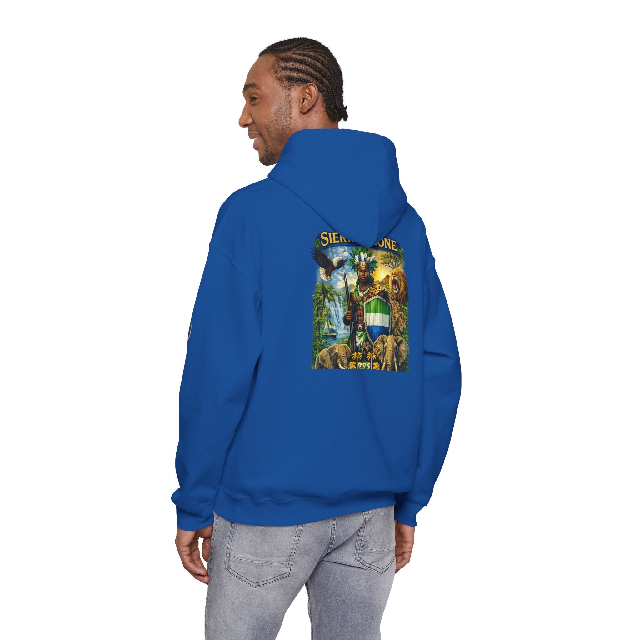 Spirit of Sierra Leone Hoodie — African Warrior & National Symbols Sweatshirt