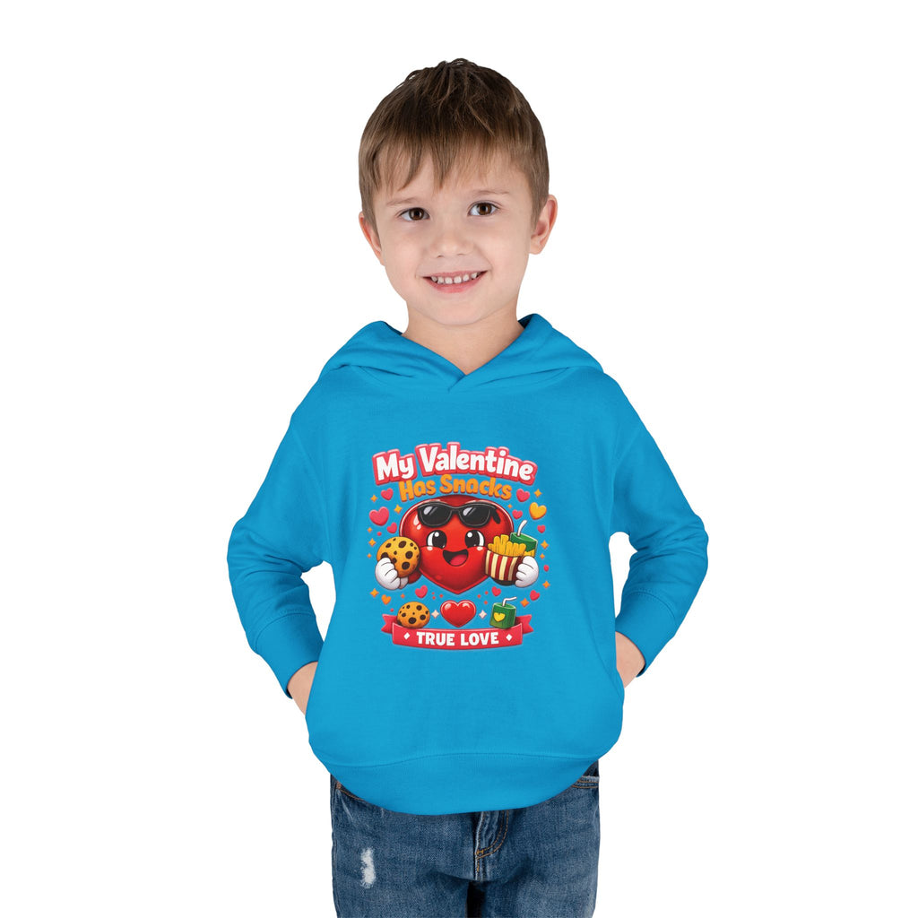 Toddler Valentine Hoodie — "My Valentine Has Snacks" Cute Kids Pullover